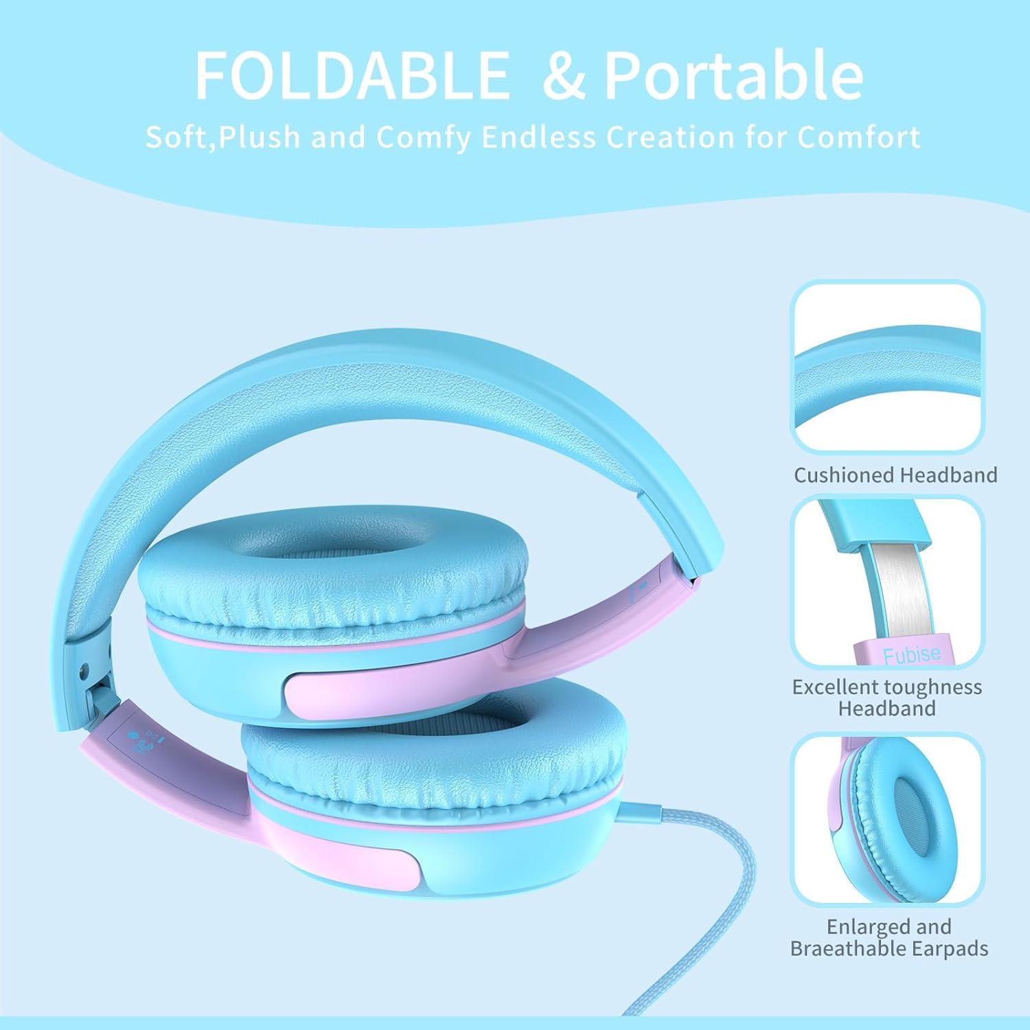 Auriculares para Niños Fubise con Micrófono y Limitador de Volumen