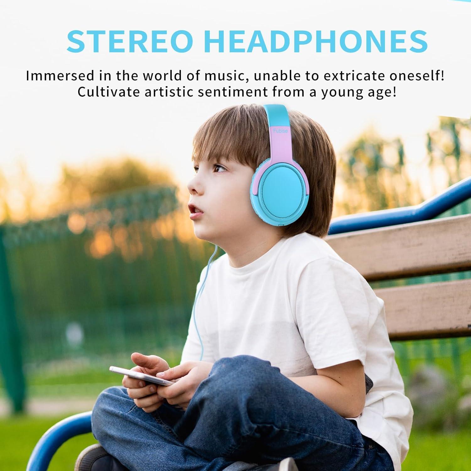 Auriculares para Niños Fubise con Micrófono y Limitador de Volumen