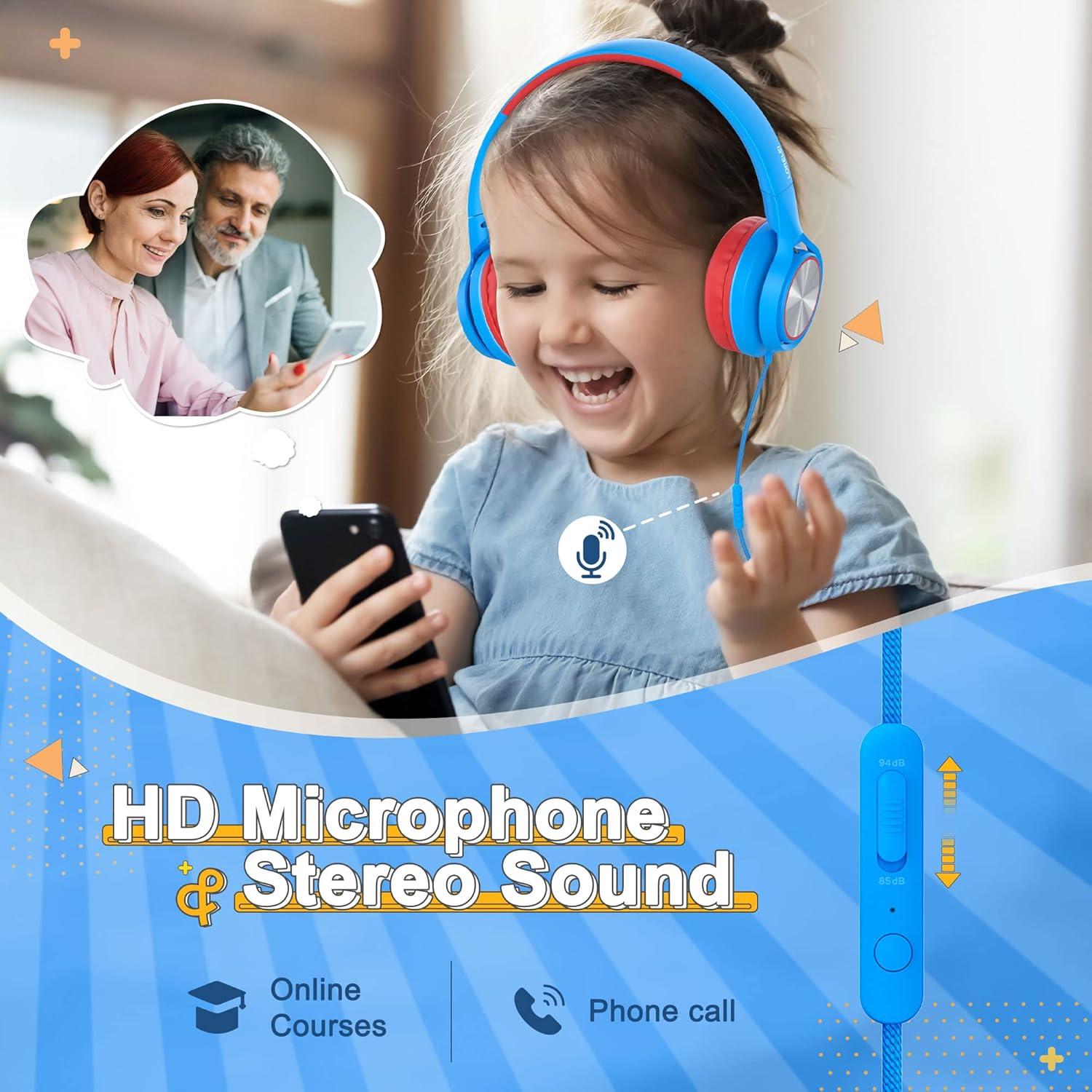 Auriculares LORELEI E7 para Niños con Micrófono Plegables