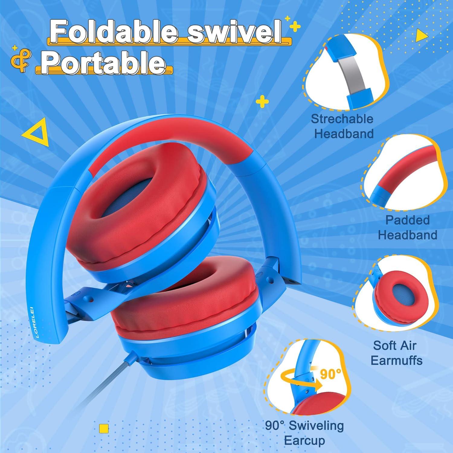 Auriculares LORELEI E7 para Niños con Micrófono Plegables