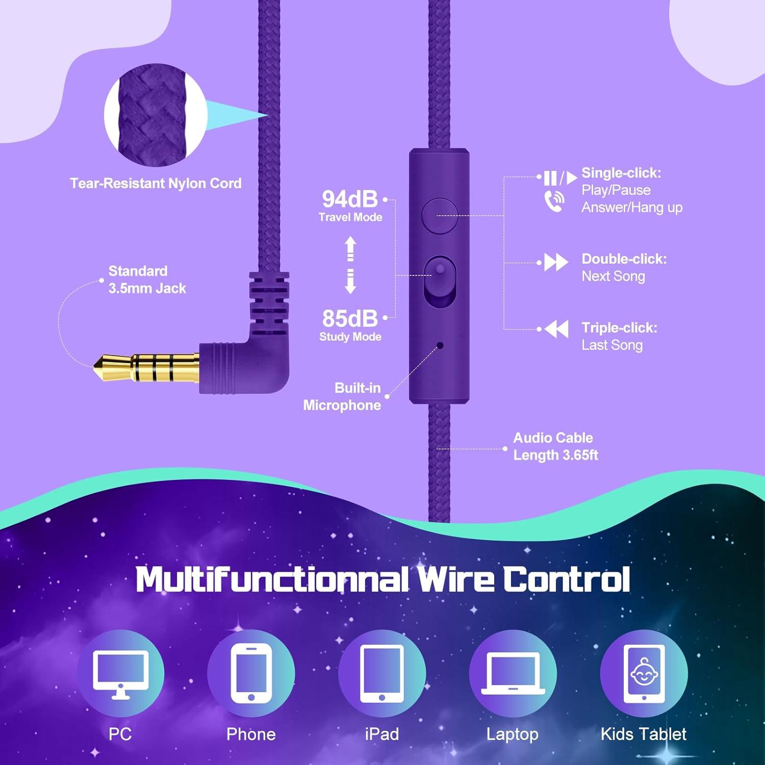 Auriculares QearFun Plegables para Niños con Micrófono 85dB