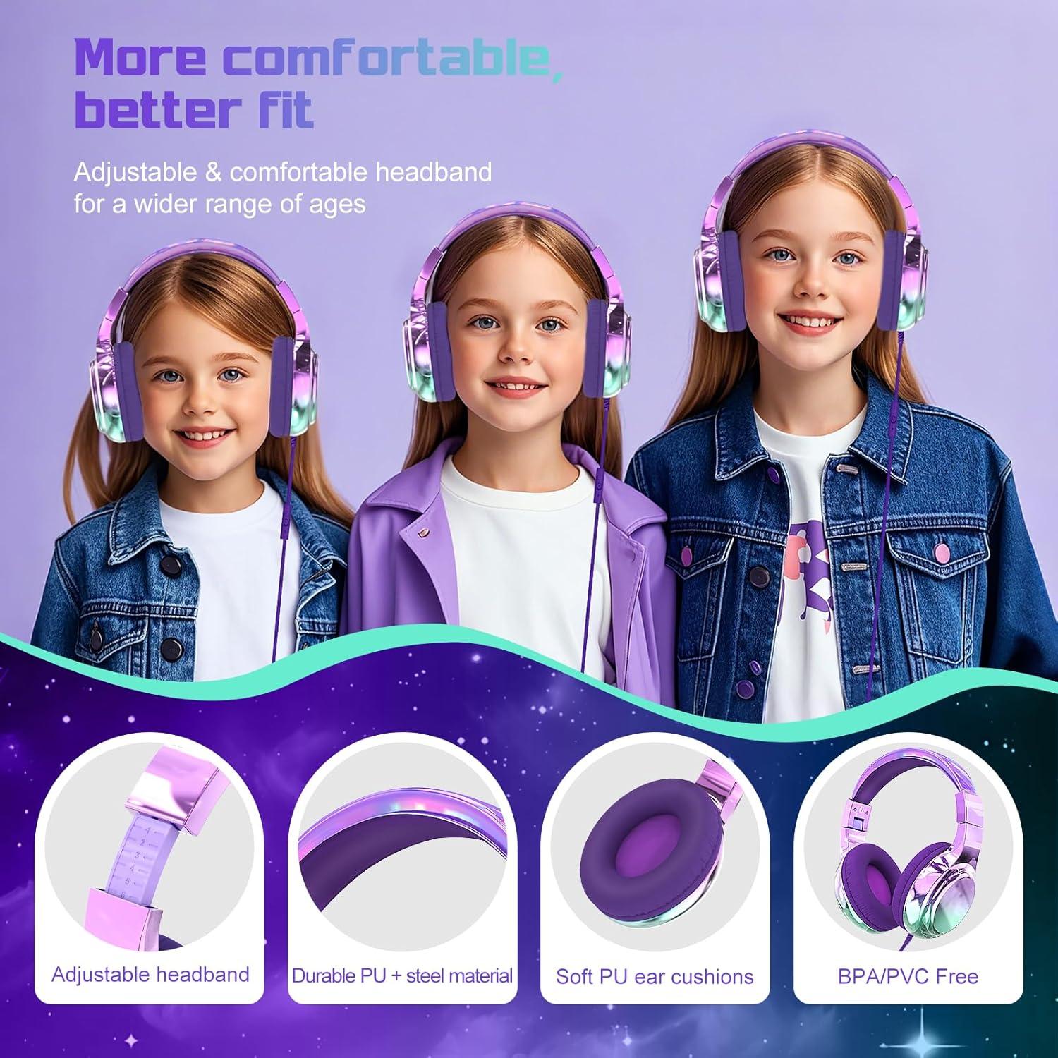 Auriculares QearFun Plegables para Niños con Micrófono 85dB