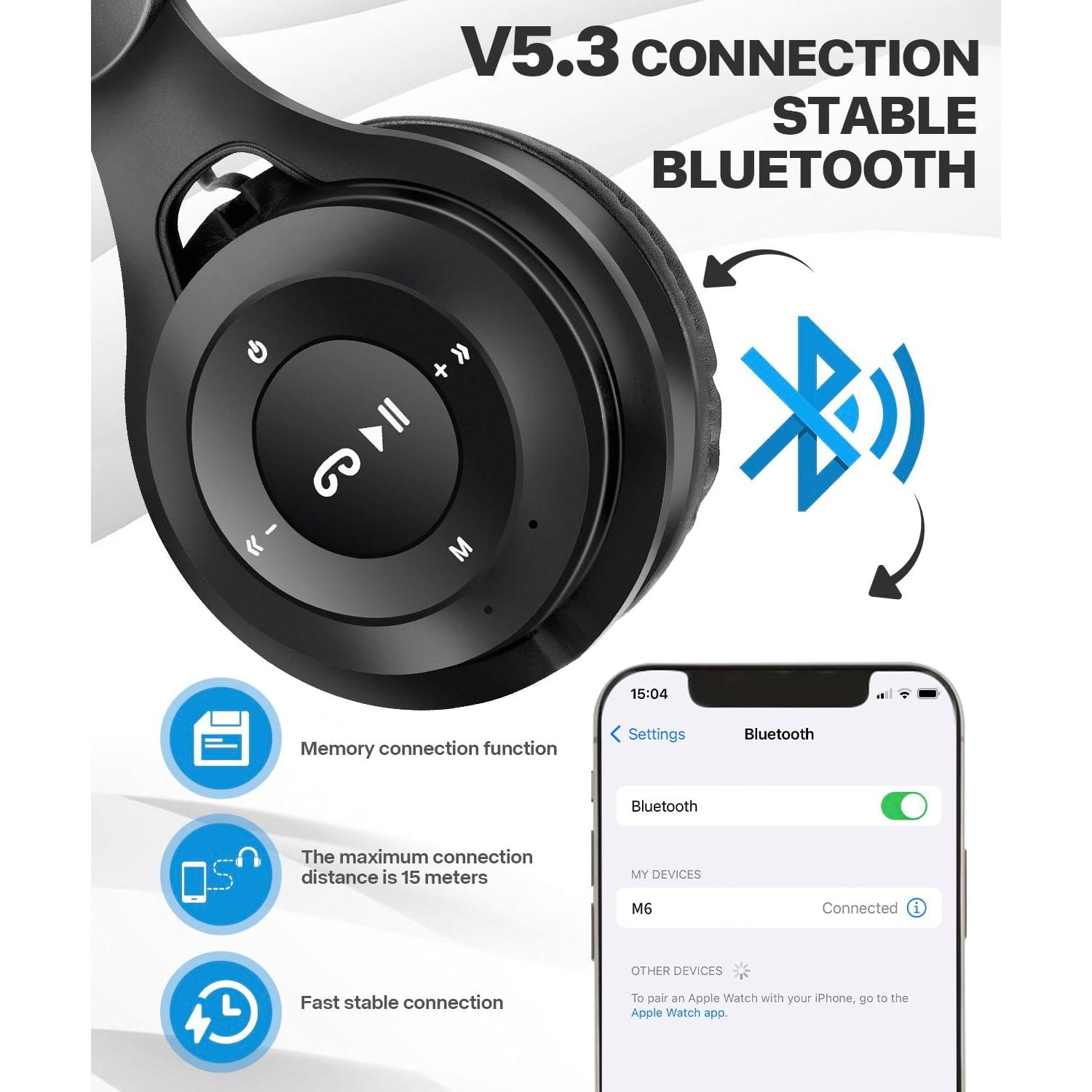 Auriculares Bluetooth para Niños SCK-08, Sonido HD, Plegables