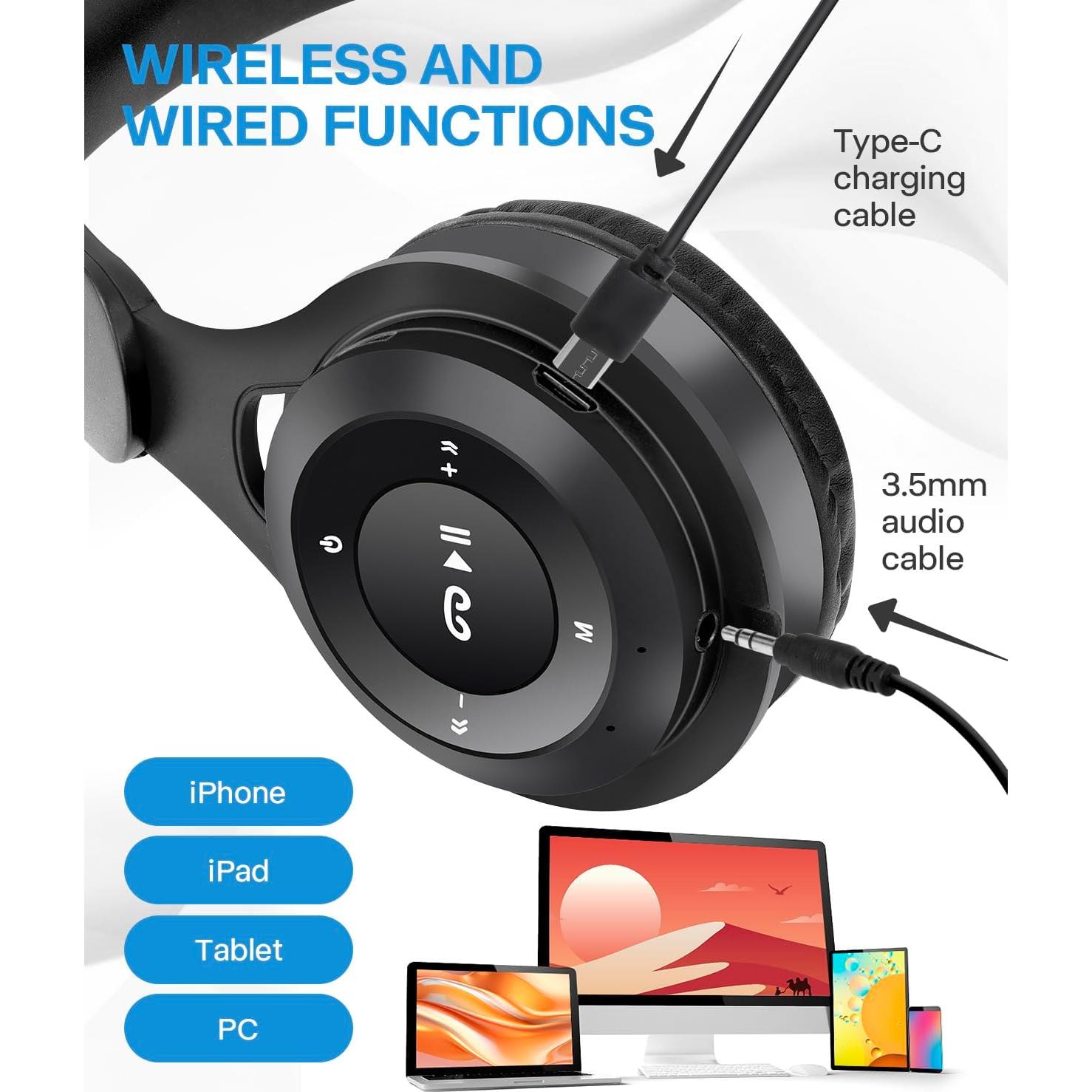 Auriculares Bluetooth para Niños SCK-08, Sonido HD, Plegables