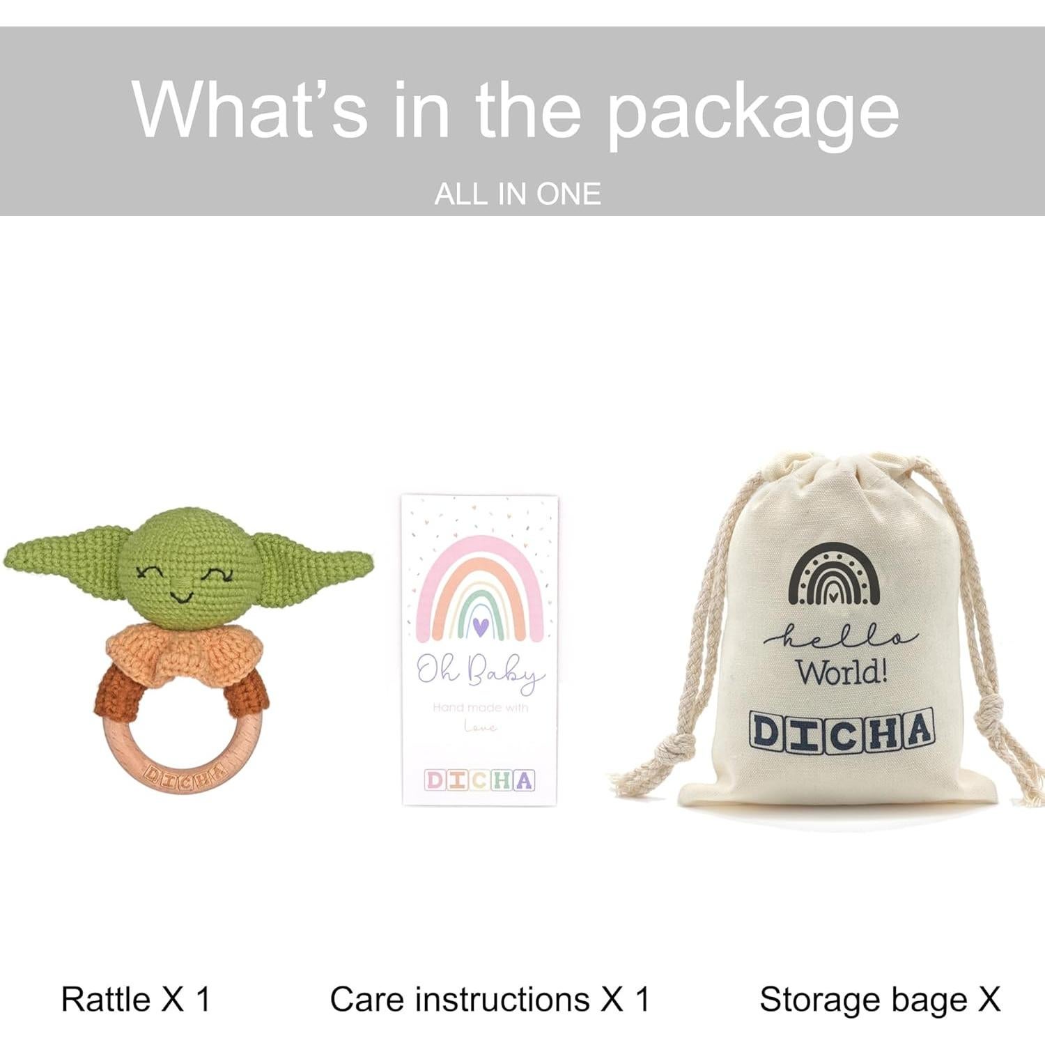 Sonajero de Madera DICHA para Bebés - Mordedor y Juguete