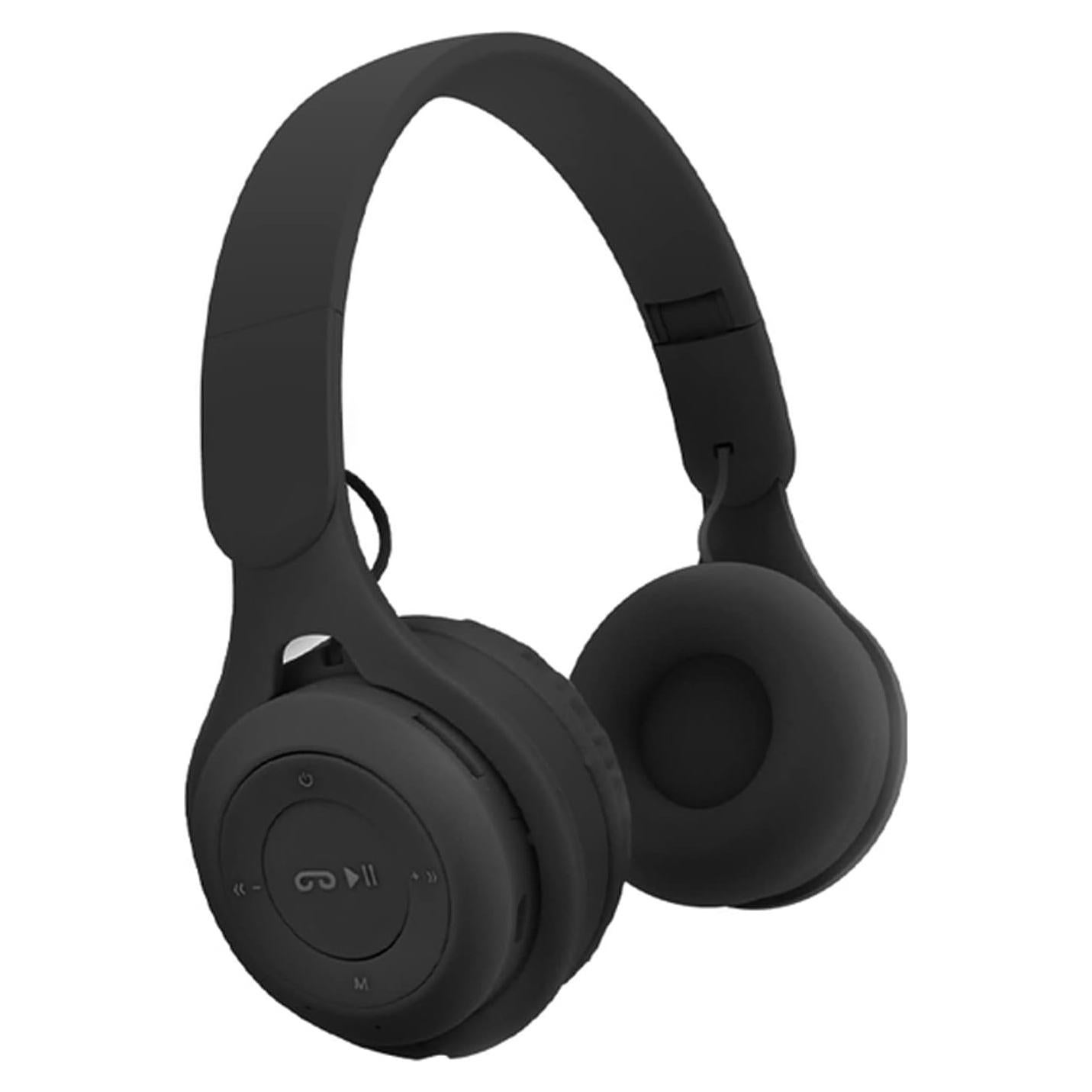 Kids Bluetooth Headphones, Over-Ear Wireless Bluetooth 5.0 Headset, Comfortable Protein Earpads and Folding Storage,HiFi Music Player with Microphone Bluetooth Wireless Headset (Black)