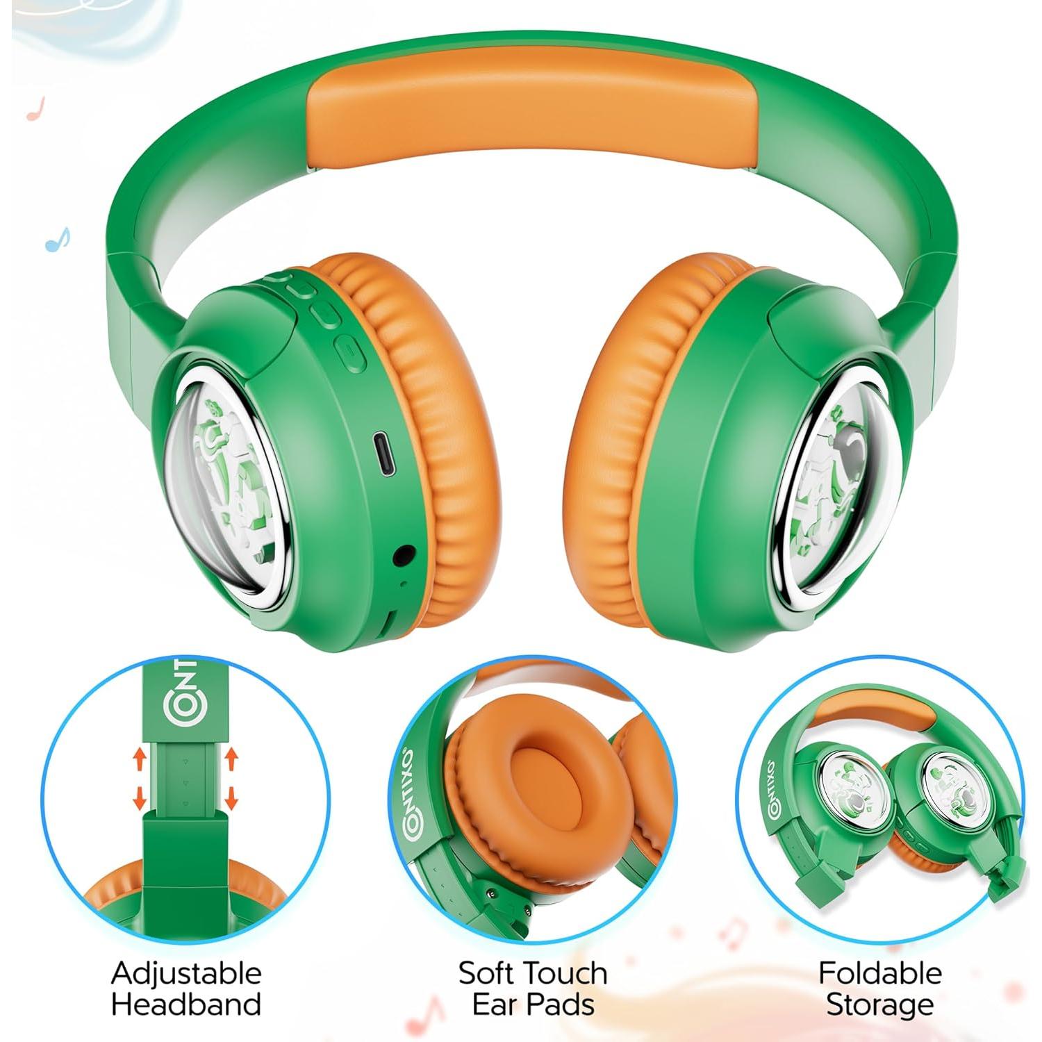 Auriculares Bluetooth Contixo KB6 Niños Verde 85dB Plegables