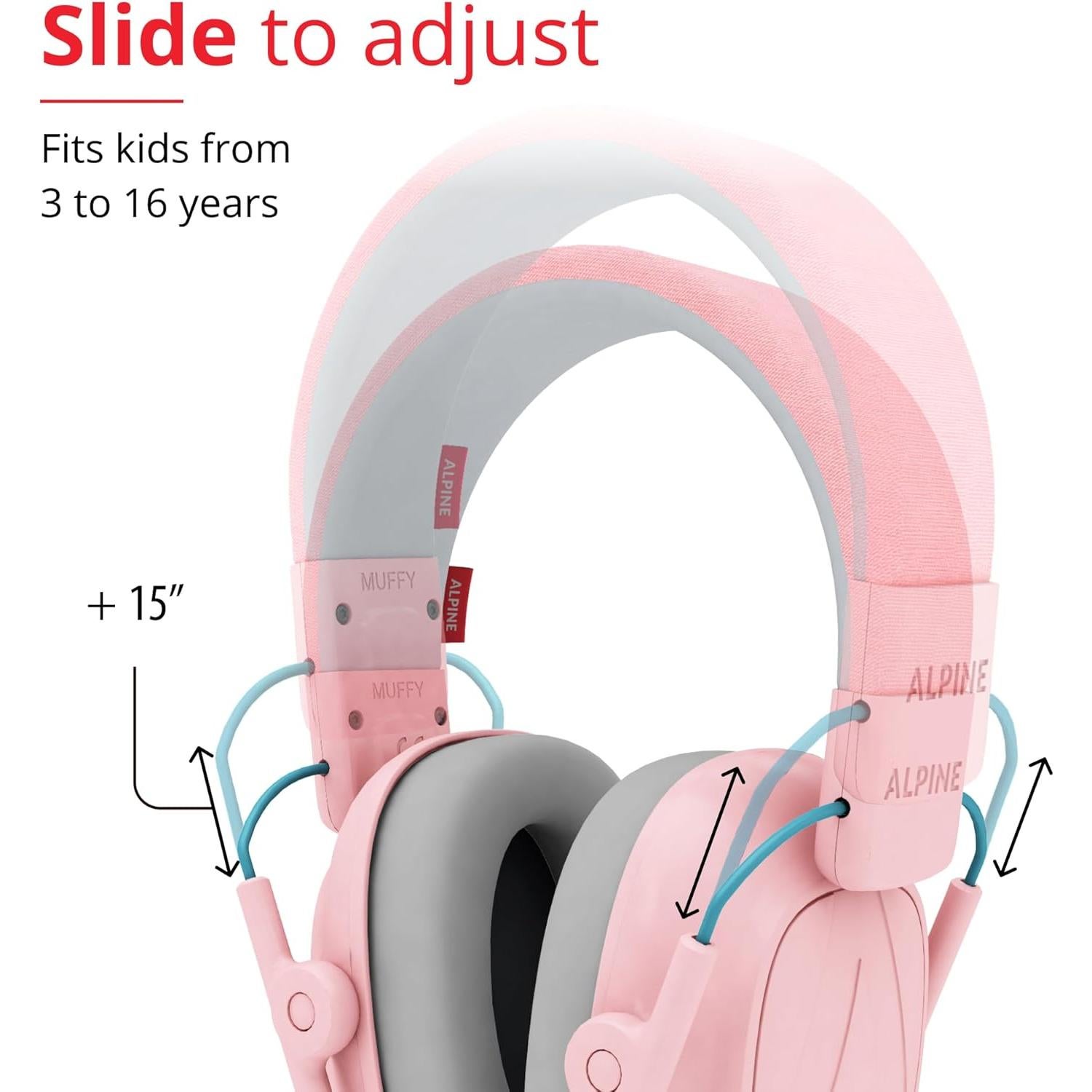Auriculares Muffy Kids Alpine - Protección Auditiva Rosa 25dB