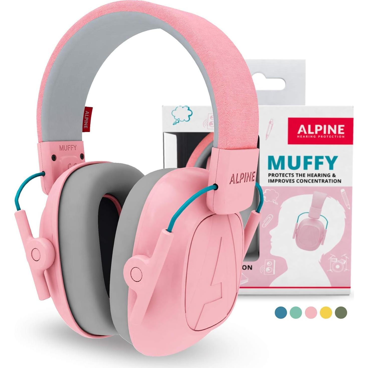 Auriculares Muffy Kids Alpine - Protección Auditiva Rosa 25dB