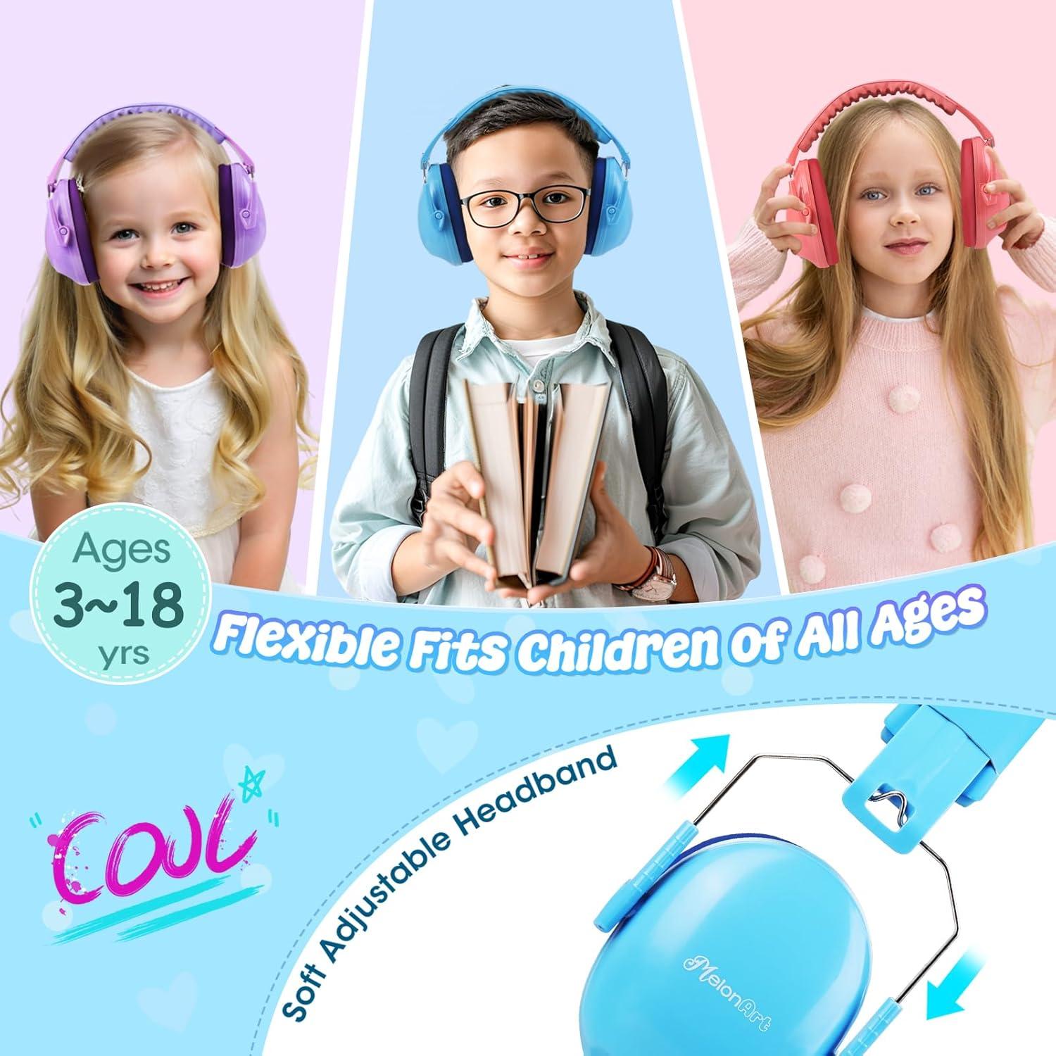 Auriculares Canceladores de Ruido MelonArt para Niños SNR28dB