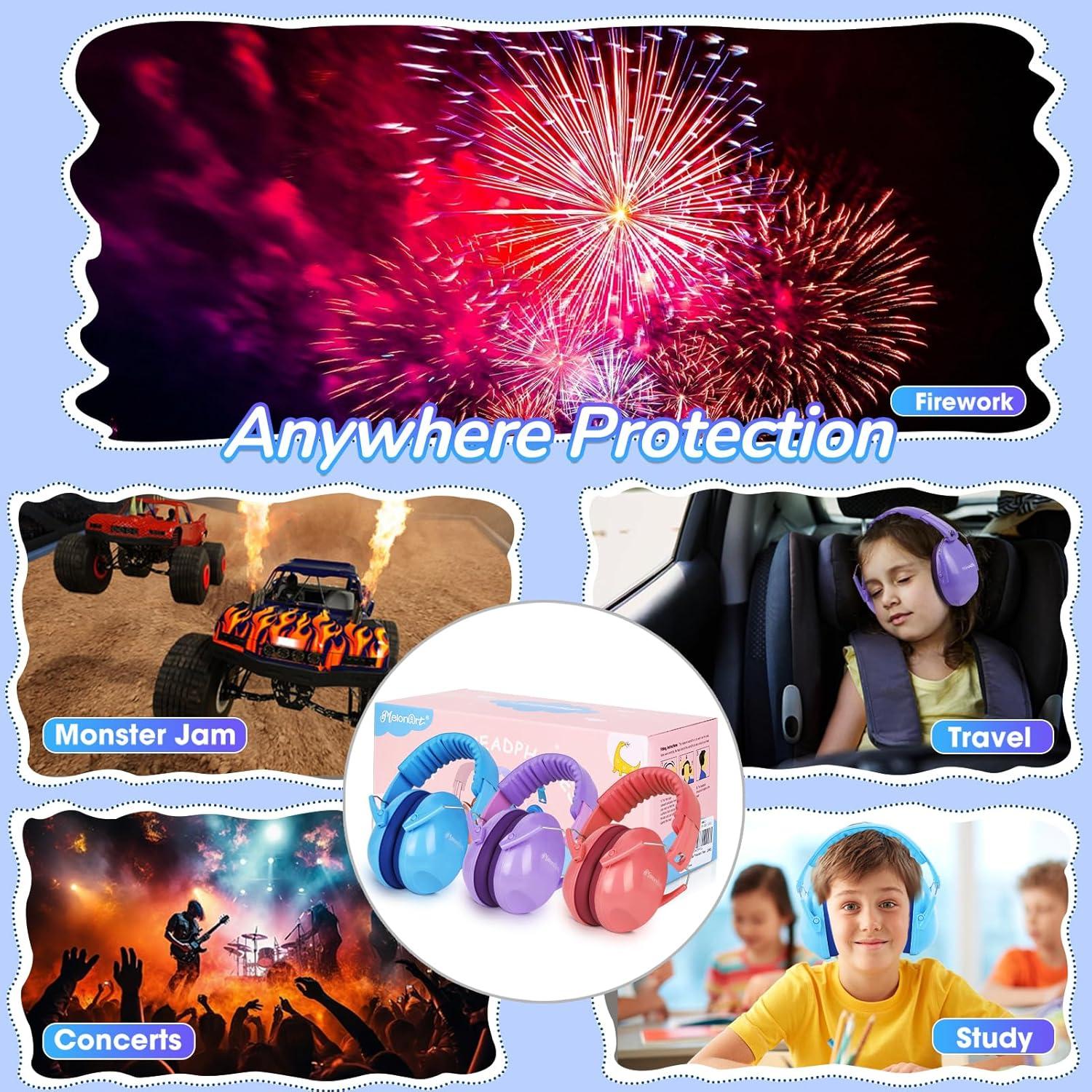 Auriculares Canceladores de Ruido MelonArt para Niños SNR28dB