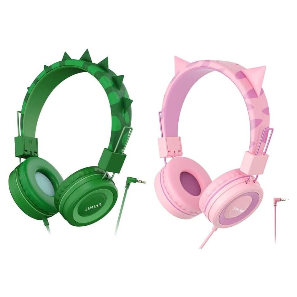 Auriculares para Niños SIMJAR Dinosaurio y Orejas de Gato 85dB