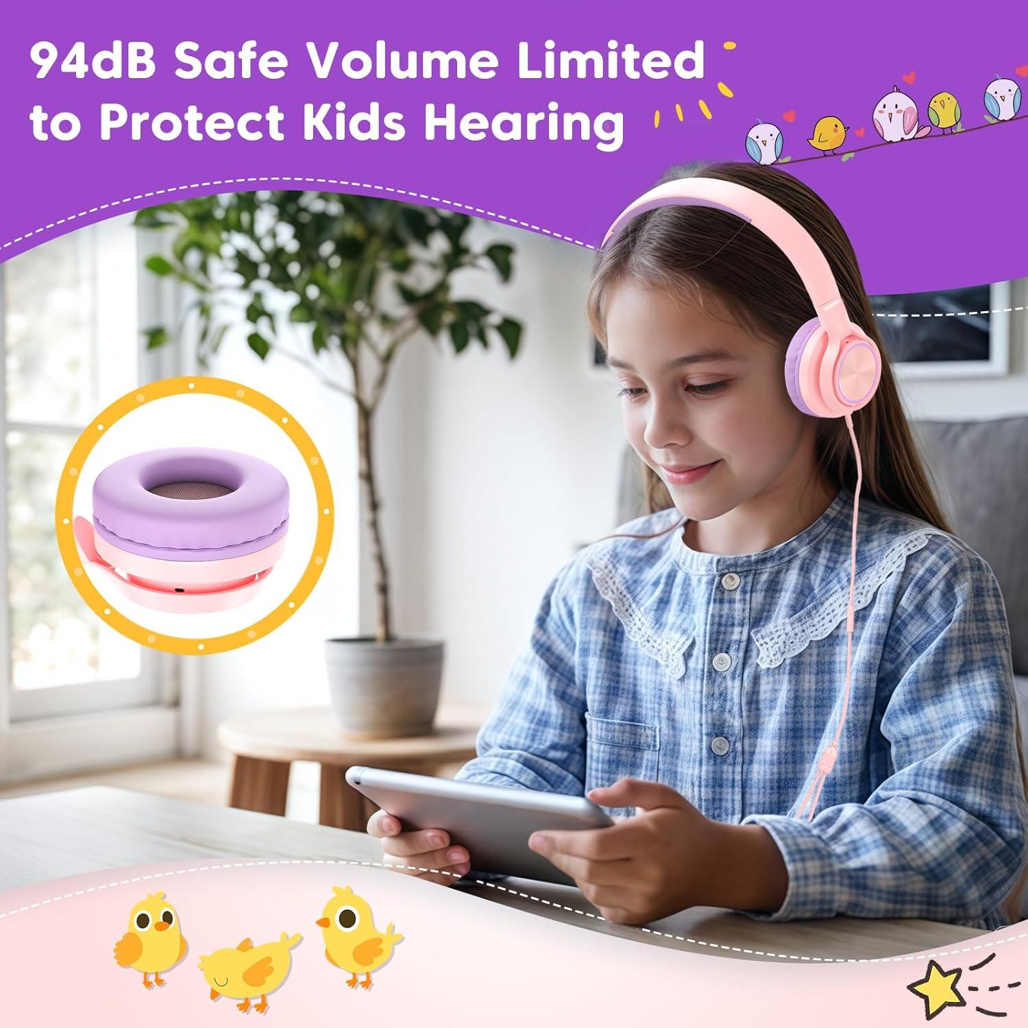 Auriculares INFURTURE CH5 USB C/3.5mm para Niños Rosa