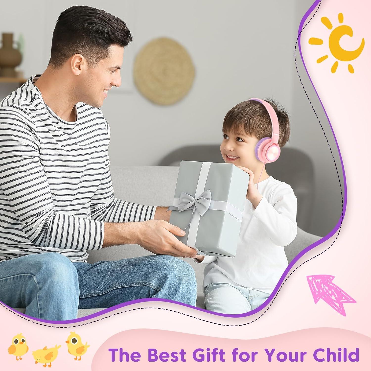 Auriculares INFURTURE CH5 USB C/3.5mm para Niños Rosa