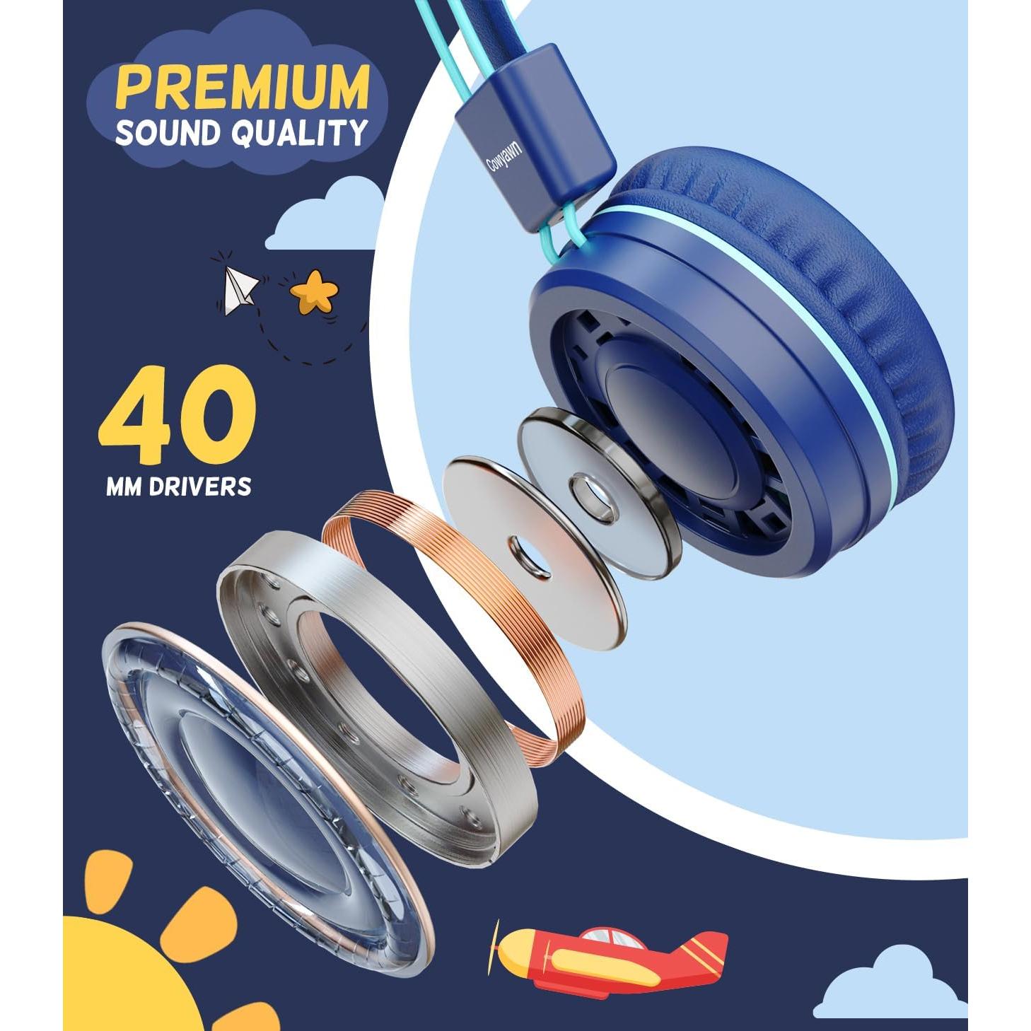 Auriculares USB Tipo C Cowyawn para Niños 94dB Sonido Estéreo