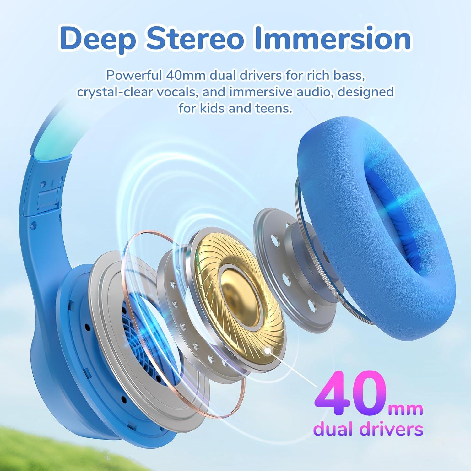 Auriculares Bluetooth EarFun K4NC para Niños con ANC 120h