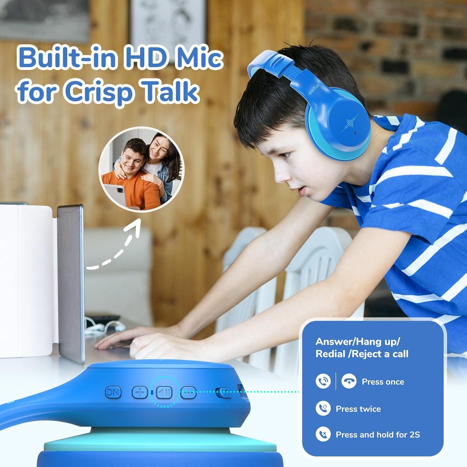 Auriculares Bluetooth EarFun K4NC para Niños con ANC 120h