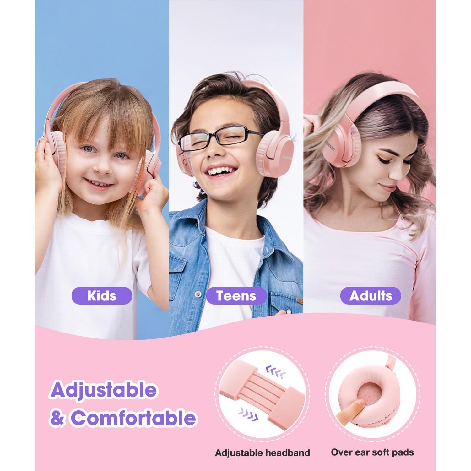 Auriculares Inalámbricos KONNAO para Niños Rosa 60H 85dB
