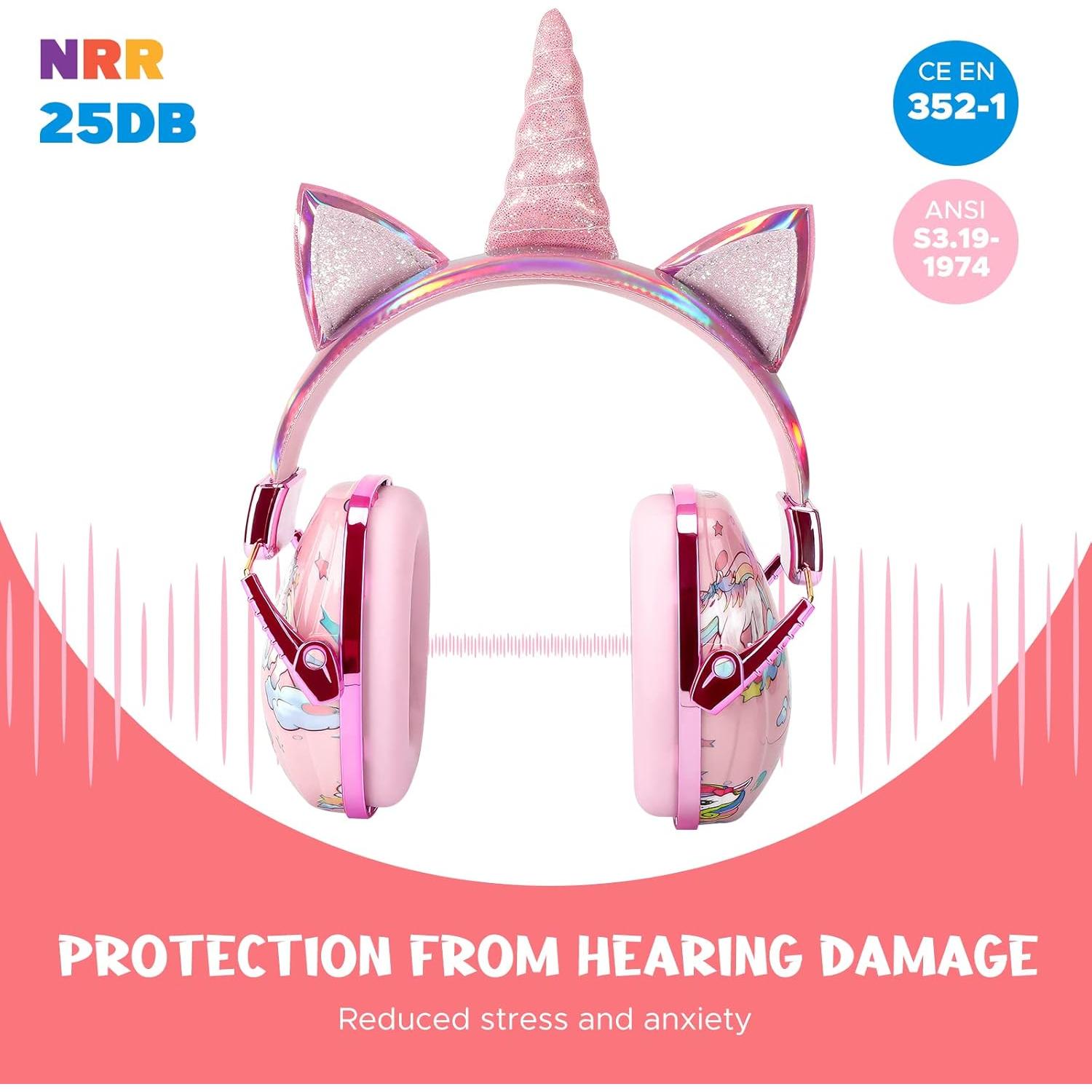 Auriculares Aislantes de Ruido Homicozy Unicornio 3D Niños