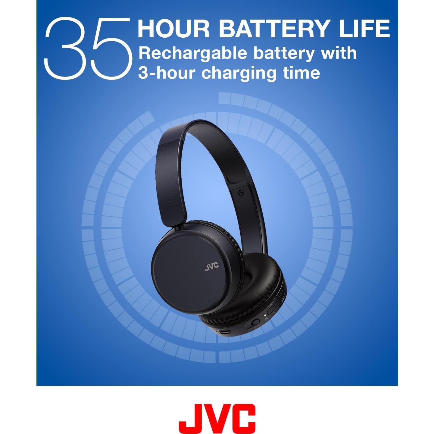 Auriculares Inalámbricos JVC HAS36W, Bluetooth 5.2, 35h Batería, Azul
