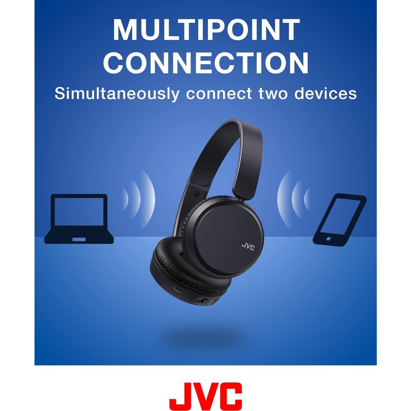 Auriculares Inalámbricos JVC HAS36W, Bluetooth 5.2, 35h Batería, Azul