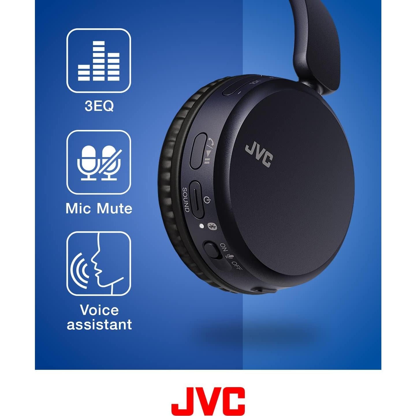 Auriculares Inalámbricos JVC HAS36W, Bluetooth 5.2, 35h Batería, Azul