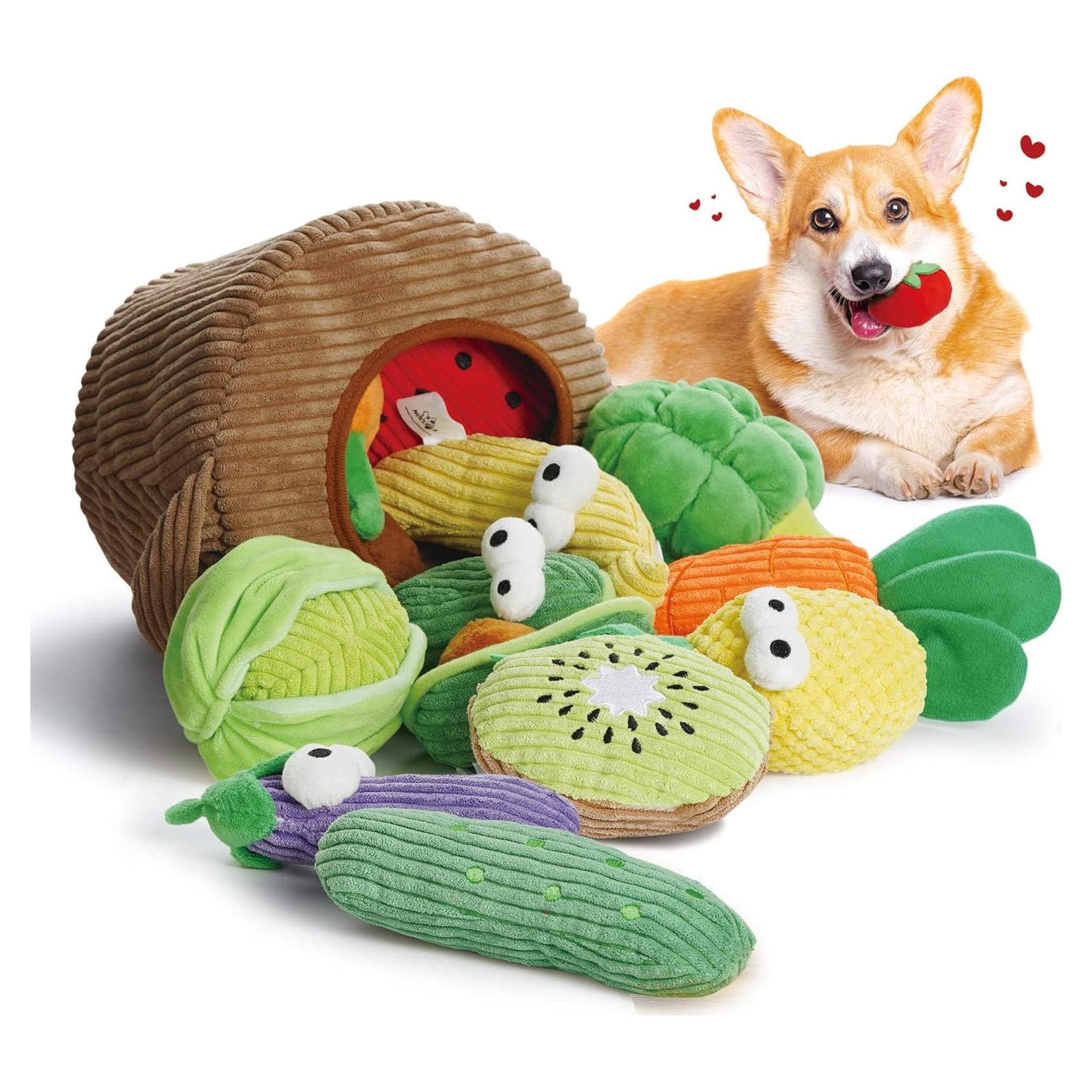 Juguetes Squeaky para Perros Nocciola - 15 Piezas Frutas Verduras