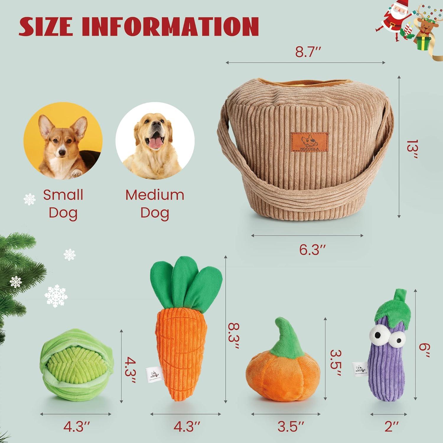 Juguetes Squeaky para Perros Nocciola - 15 Piezas Frutas Verduras