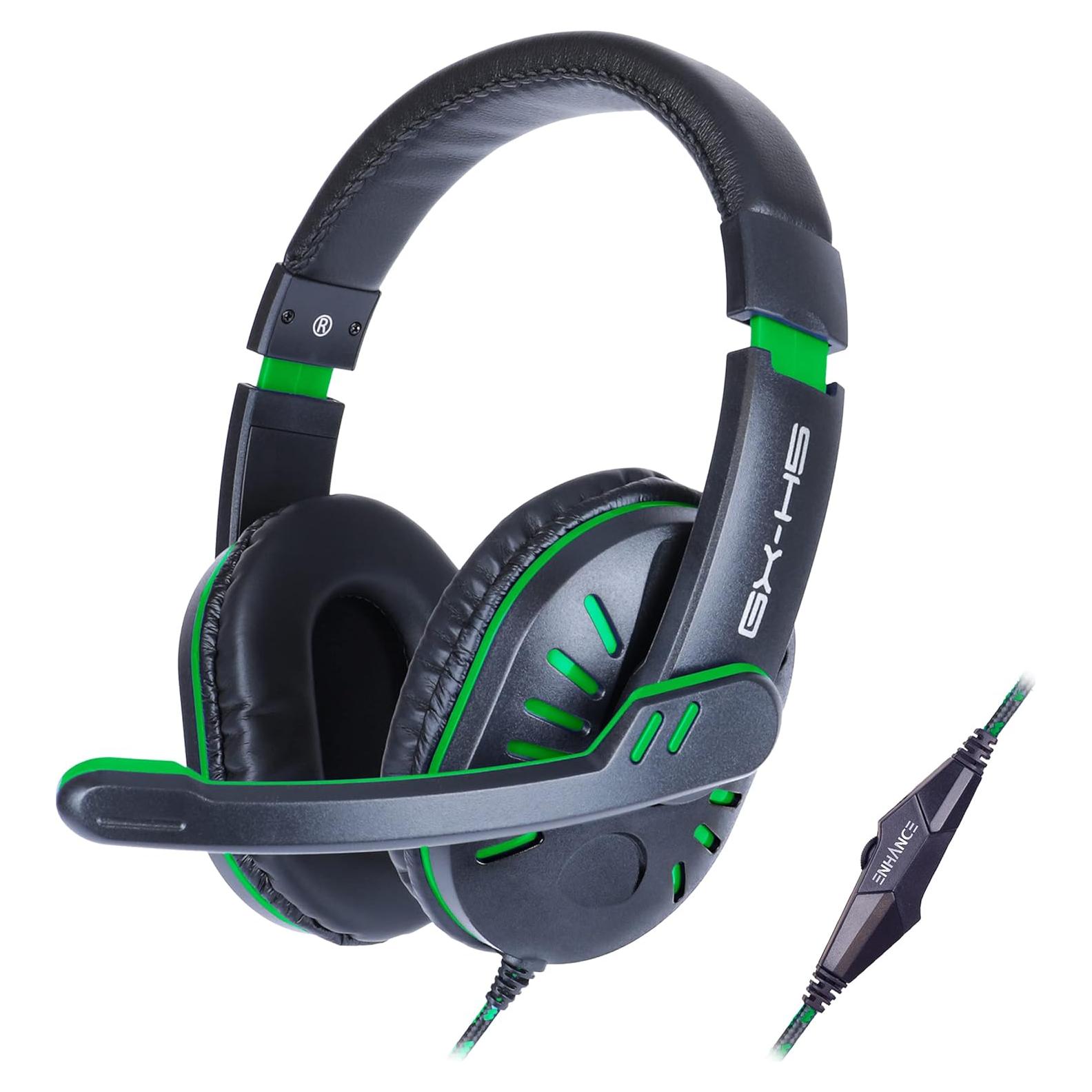 Auriculares Gaming ENHANCE GX-H5 Verde con Micrófono 3.5mm
