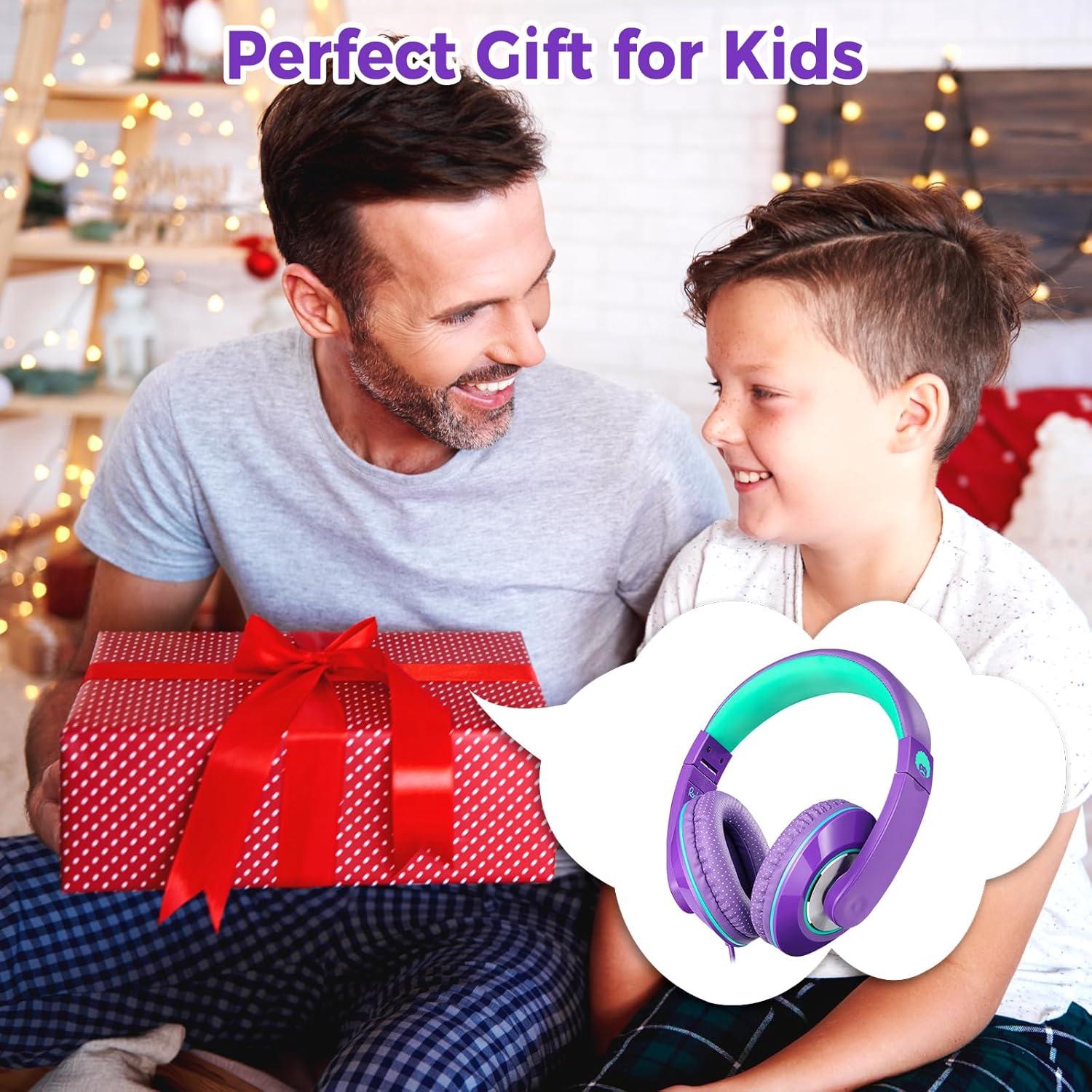 Auriculares Rockpapa Comfort+ para Niños con Micrófono Púrpura
