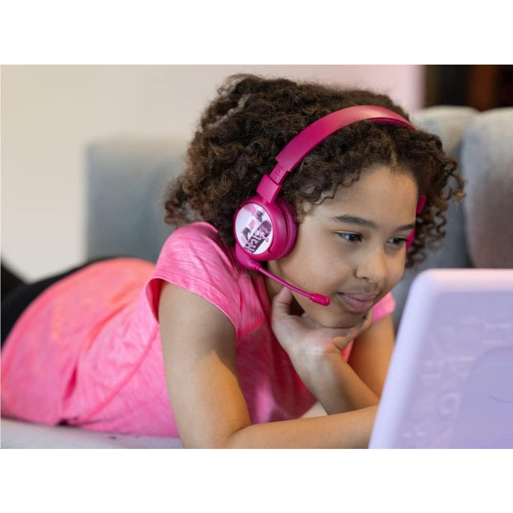 Made for Amazon Bluetooth Kids Headphones with Boom Microphone Age (7-12) | Pink