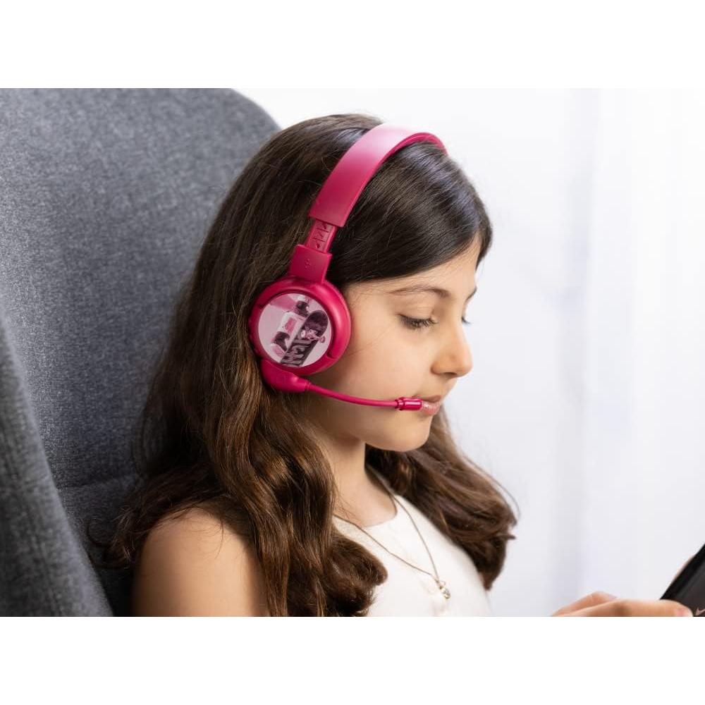 Made for Amazon Bluetooth Kids Headphones with Boom Microphone Age (7-12) | Pink