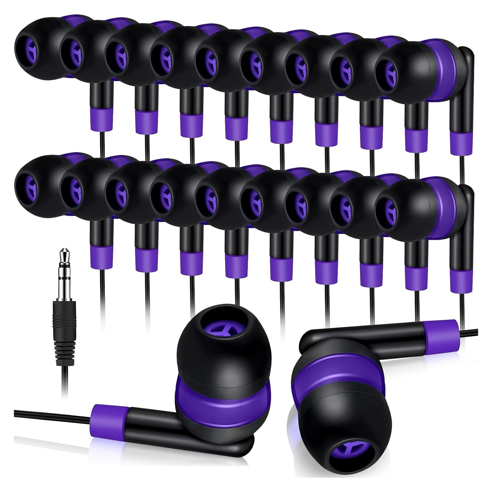 Auriculares con Cable Kanayu WAE1925 Morados 100 Piezas para Estudiantes