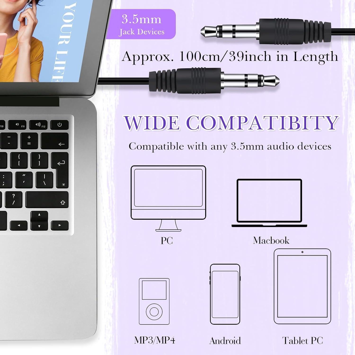 Auriculares con Cable Kanayu WAE1925 Morados 100 Piezas para Estudiantes