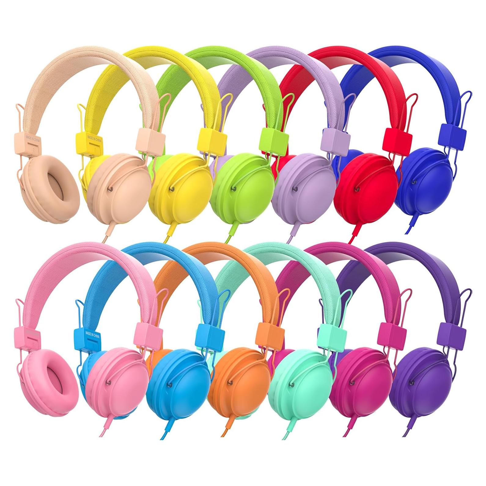 Auriculares Cableados para Niños MIXCU YCS6 - Paquete de 12, Volumen 85dB