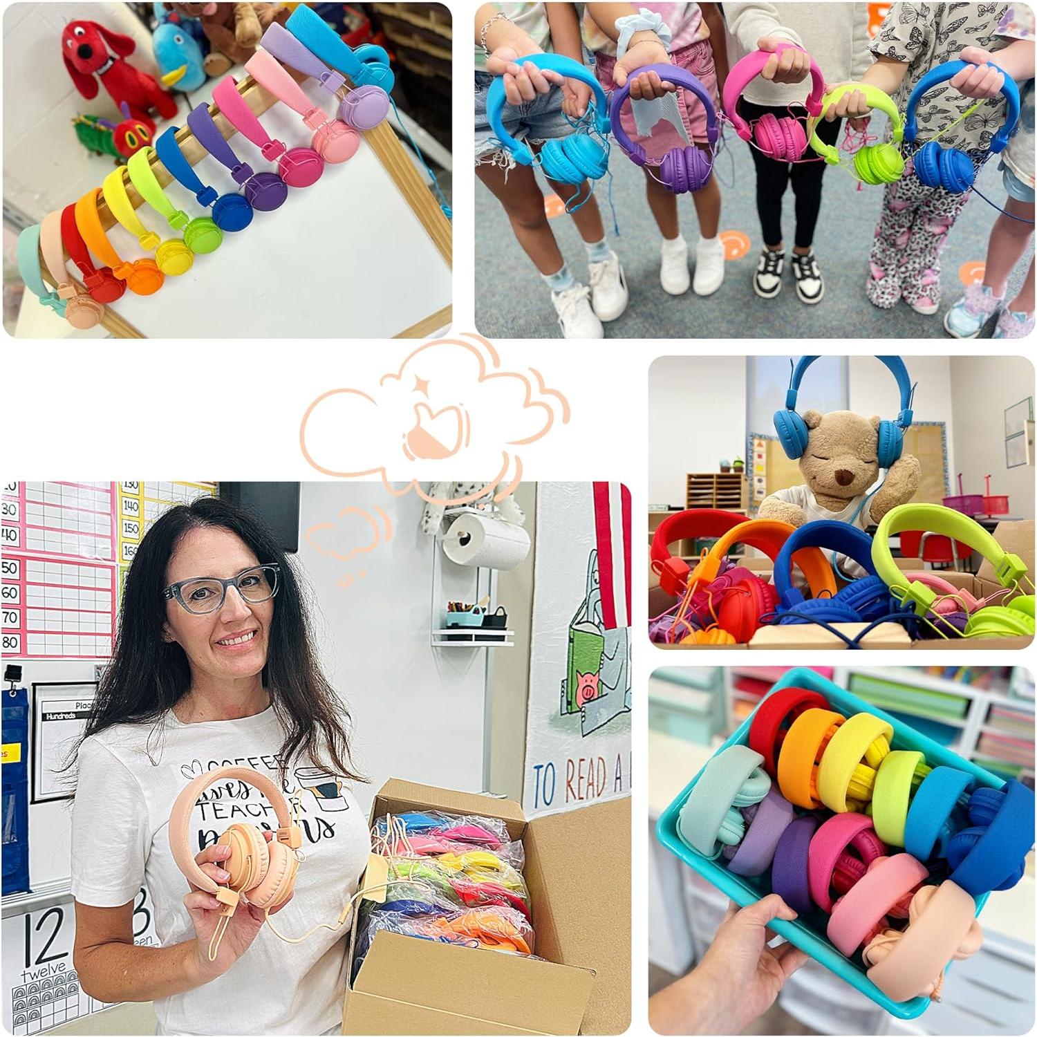 Auriculares Cableados para Niños MIXCU YCS6 - Paquete de 12, Volumen 85dB