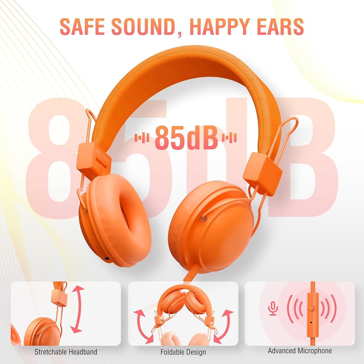 Auriculares Cableados para Niños MIXCU YCS6 - Paquete de 12, Volumen 85dB