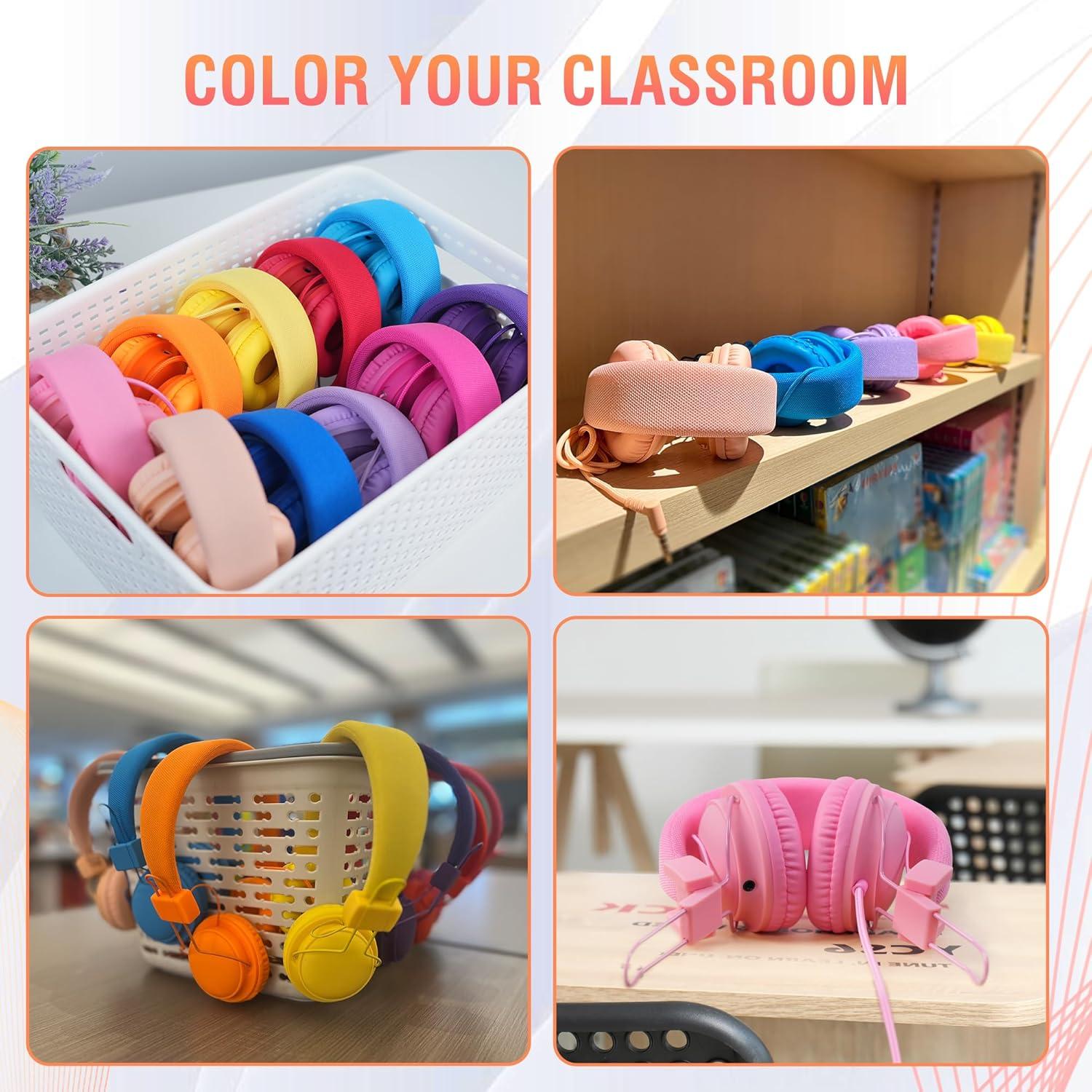 Auriculares Cableados para Niños MIXCU YCS6 - Paquete de 12, Volumen 85dB