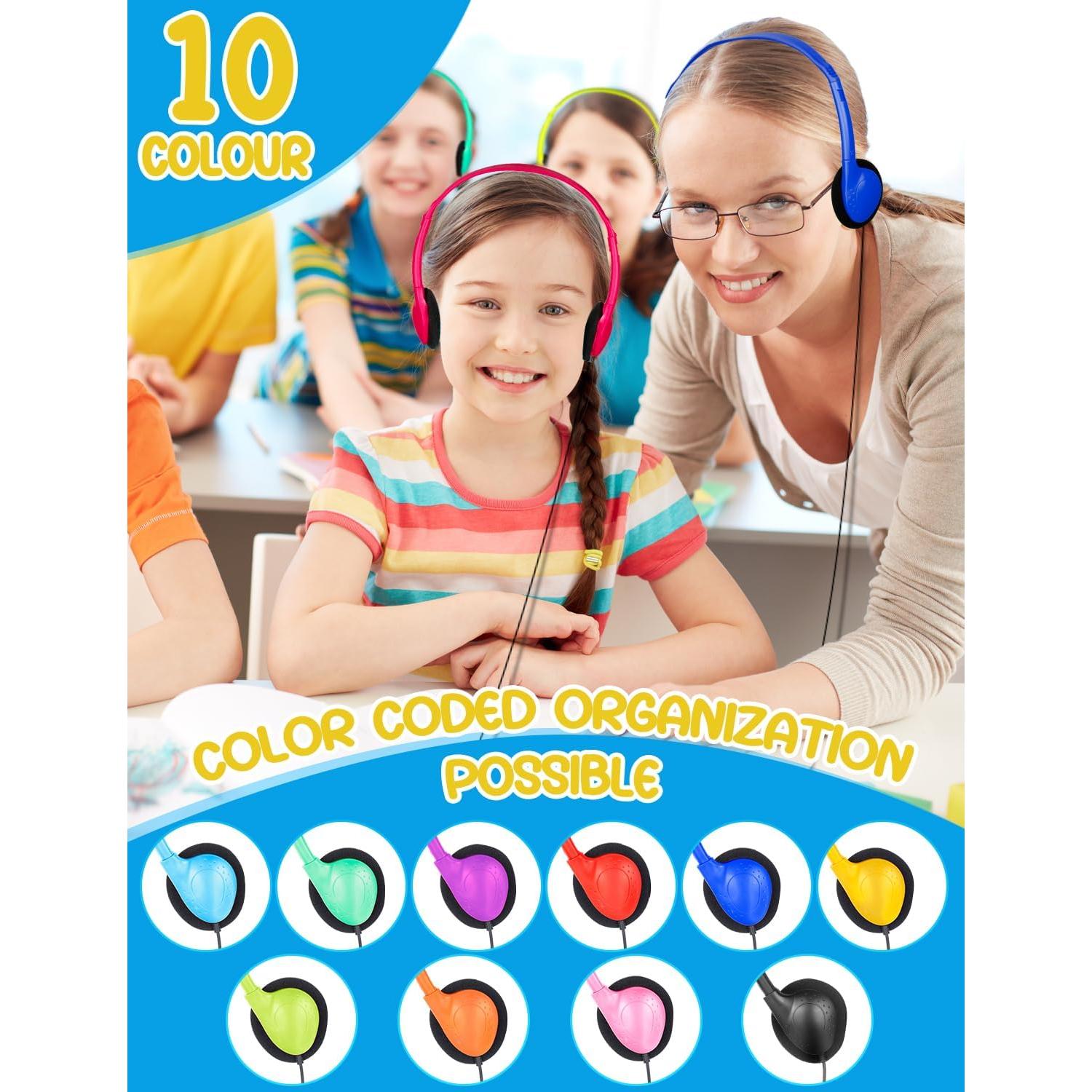 Paquete de 10 Auriculares para Niños ZNXZXP con Conector 3.5mm