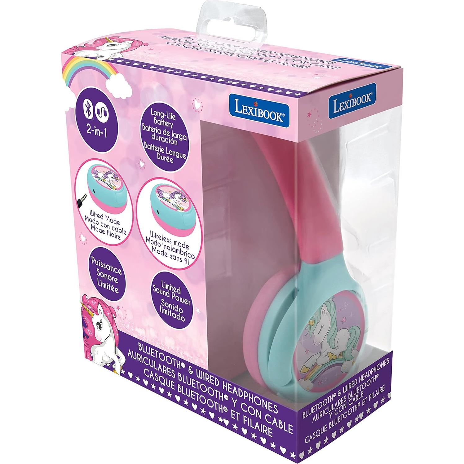 Auriculares Bluetooth Lexibook Unicorn 2-en-1 para Niños