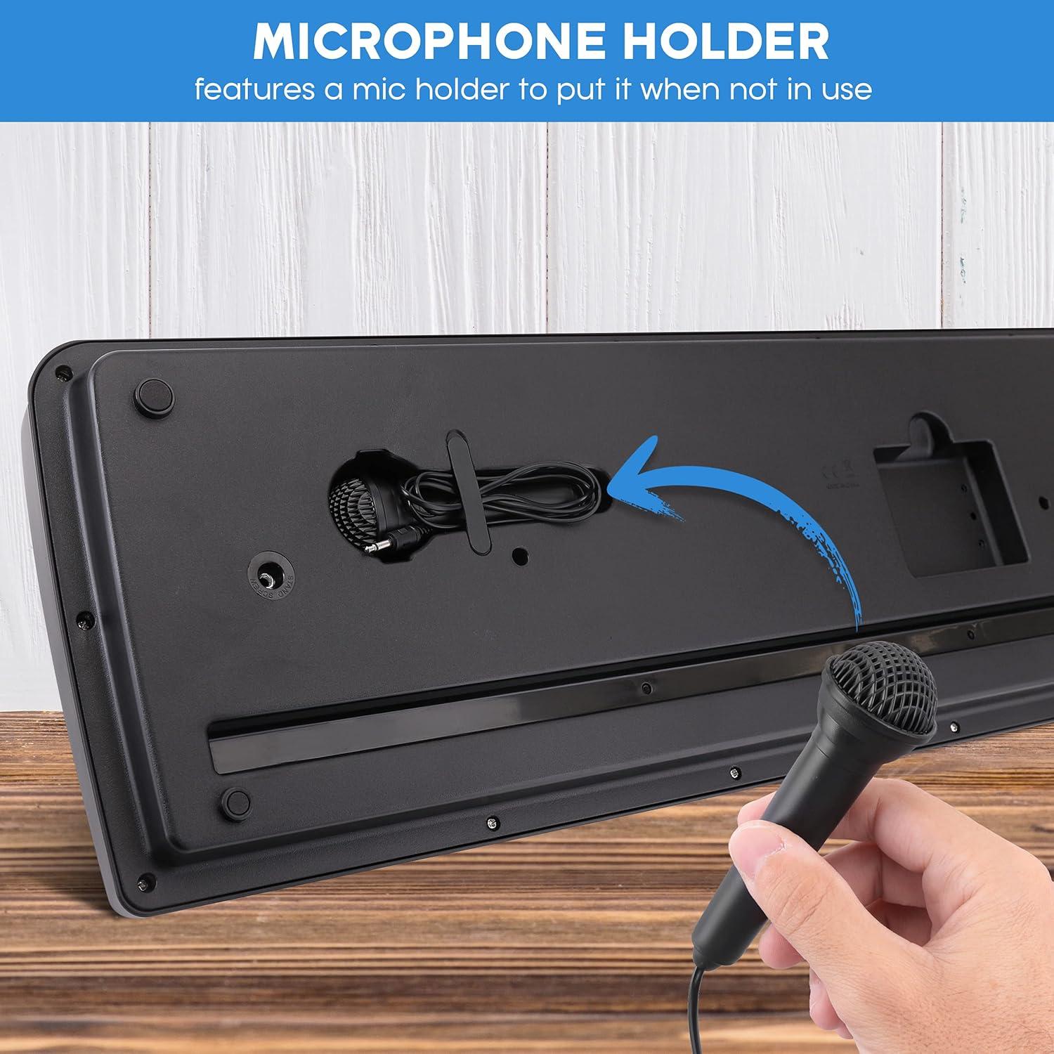 Teclado Eléctrico Pyle PKBRD6112 61 Teclas Karaoke Portátil