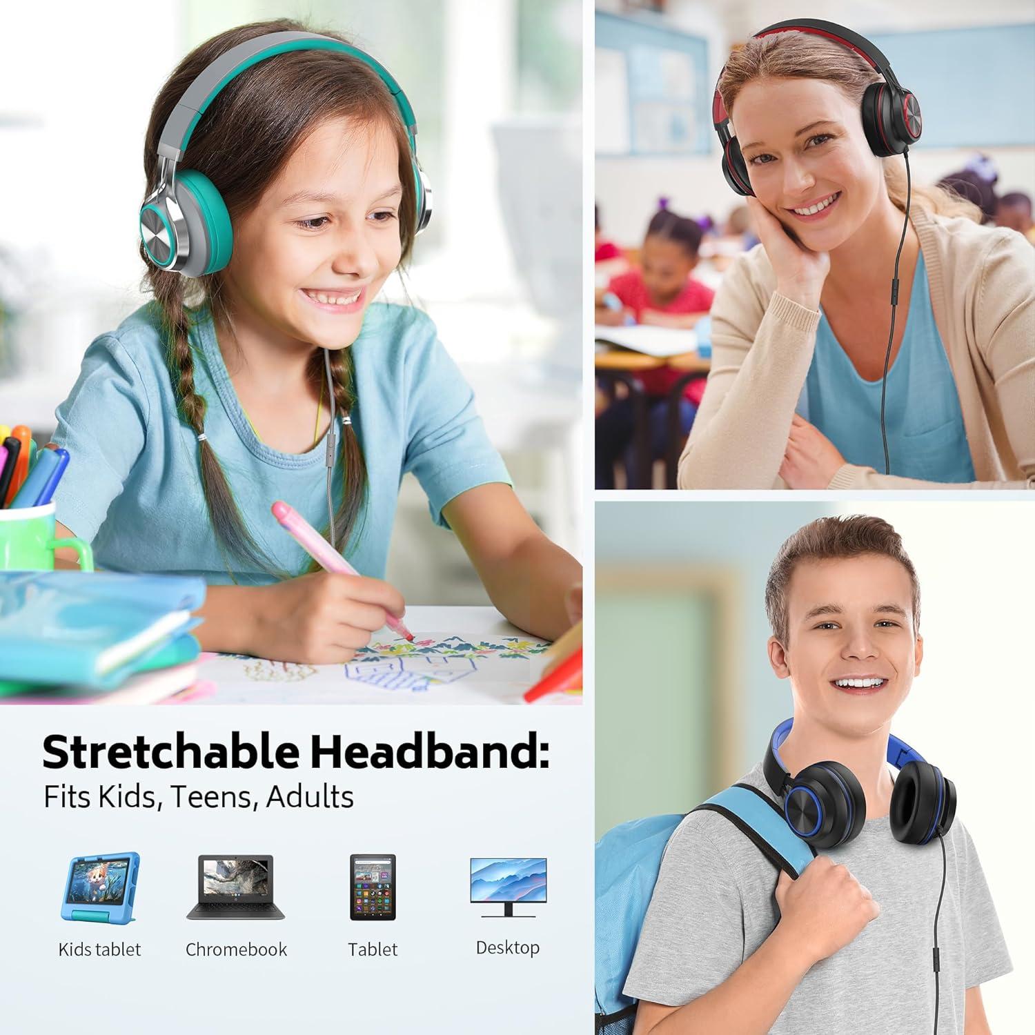 Auriculares con cable MIXCU JrX3 para niños y adolescentes - Paquete de 6