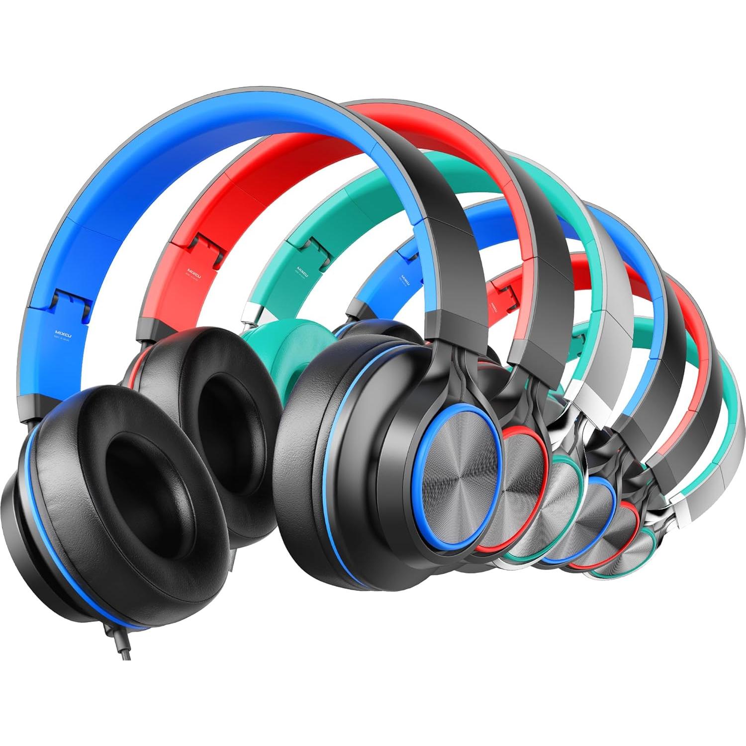 Auriculares con cable MIXCU JrX3 para niños y adolescentes - Paquete de 6