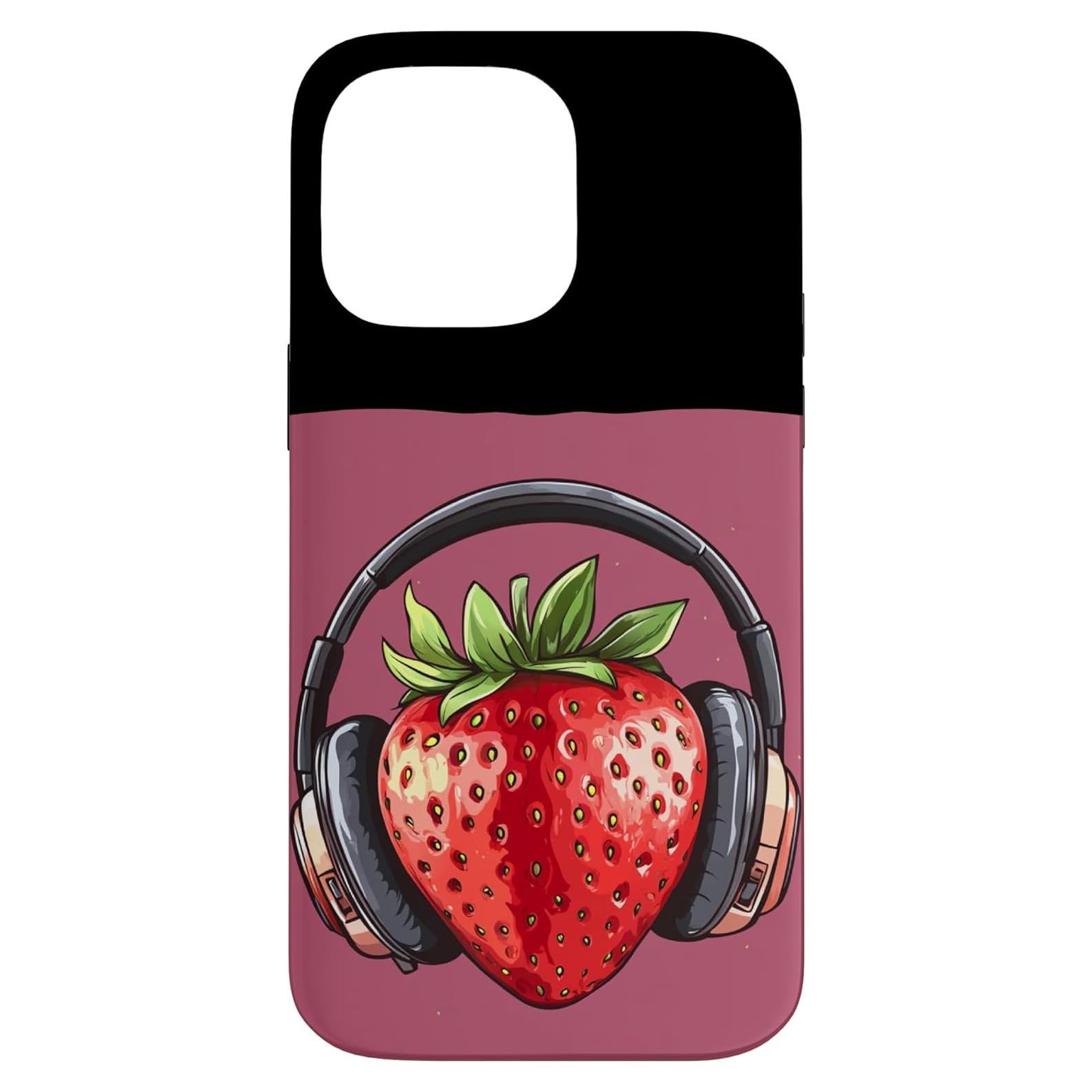 Funda Musical Fresa para iPhone 14 Pro Max - Protección Alta Resistencia
