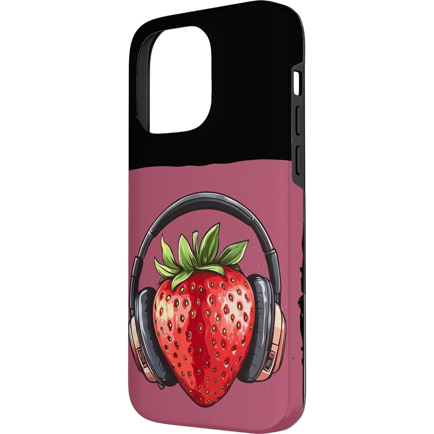 Funda Musical Fresa para iPhone 14 Pro Max - Protección Alta Resistencia