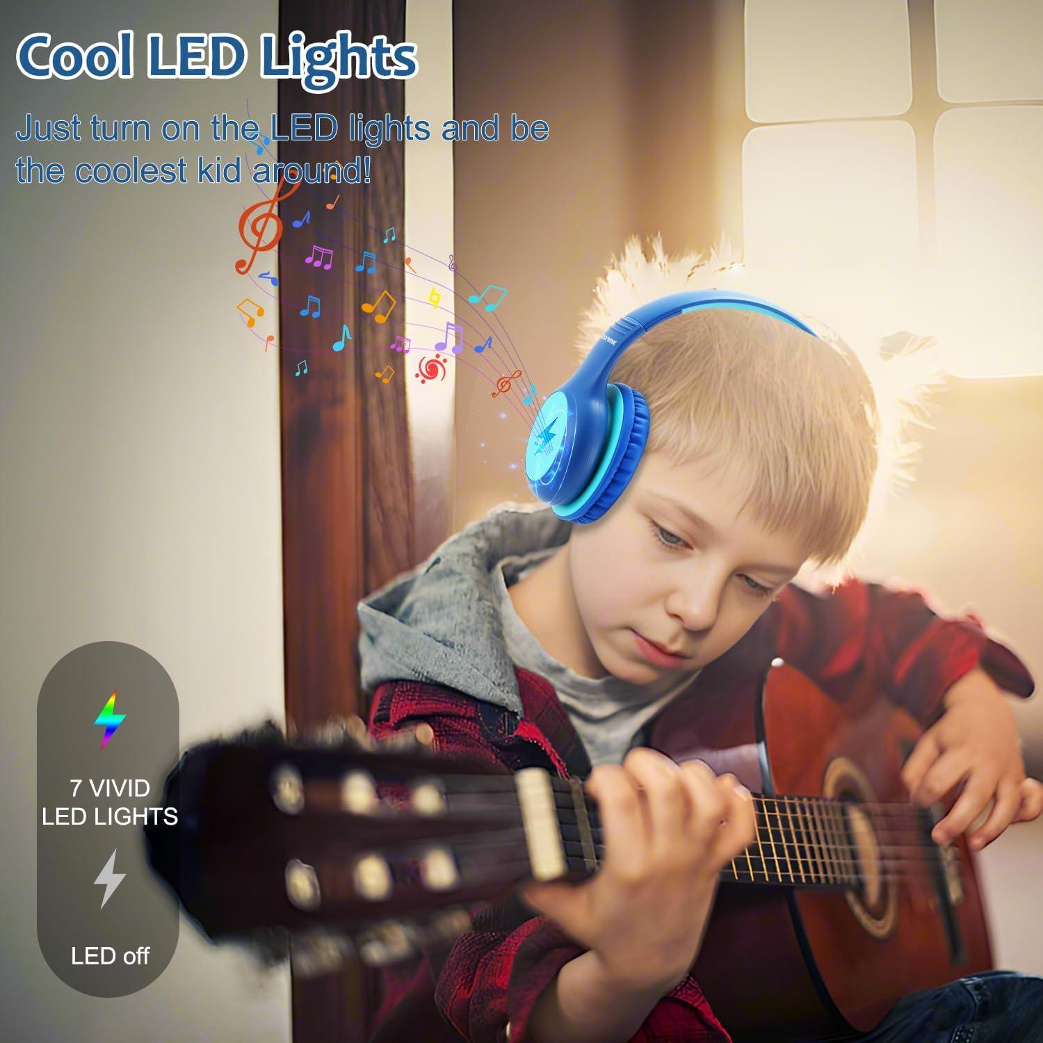 Auriculares para Niños Voopwink KH3 USB-C con Micrófono y Luz LED