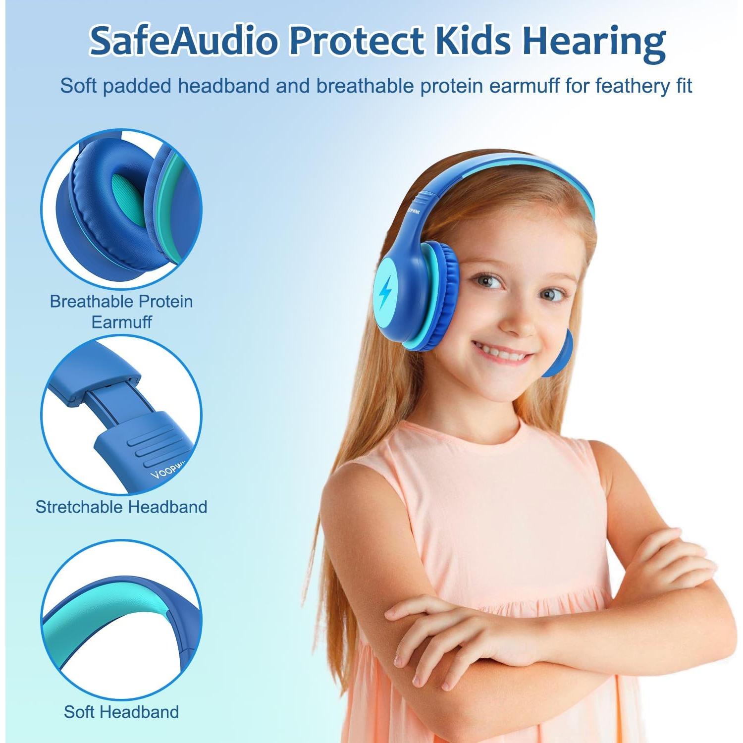 Auriculares para Niños Voopwink KH3 USB-C con Micrófono y Luz LED