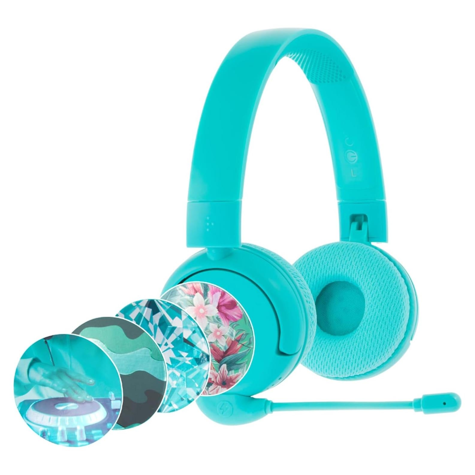 Made for Amazon Bluetooth Kids Headphones with Boom Microphone Age (7-12) | Teal