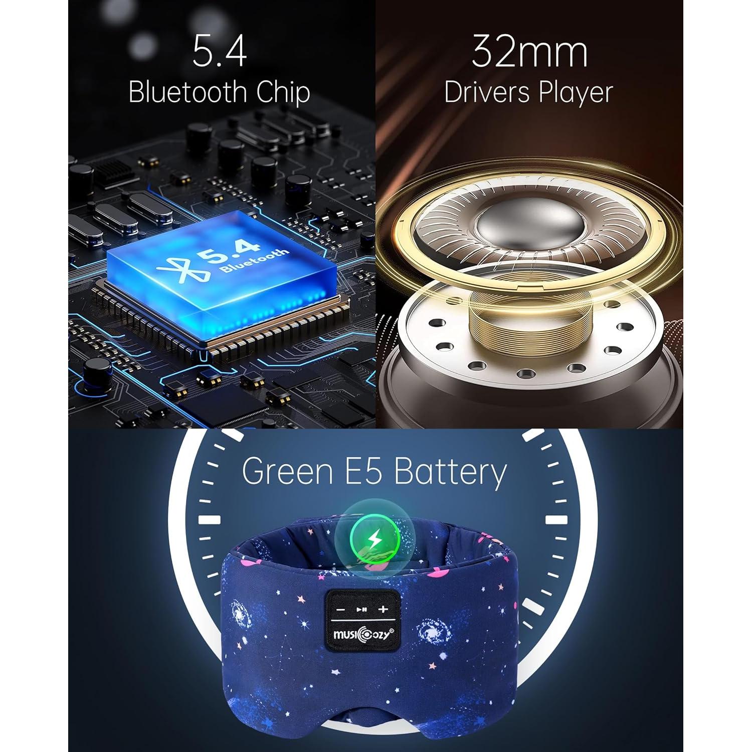 Auriculares para Dormir Bluetooth MUSICOZY con Máscara Ajustable