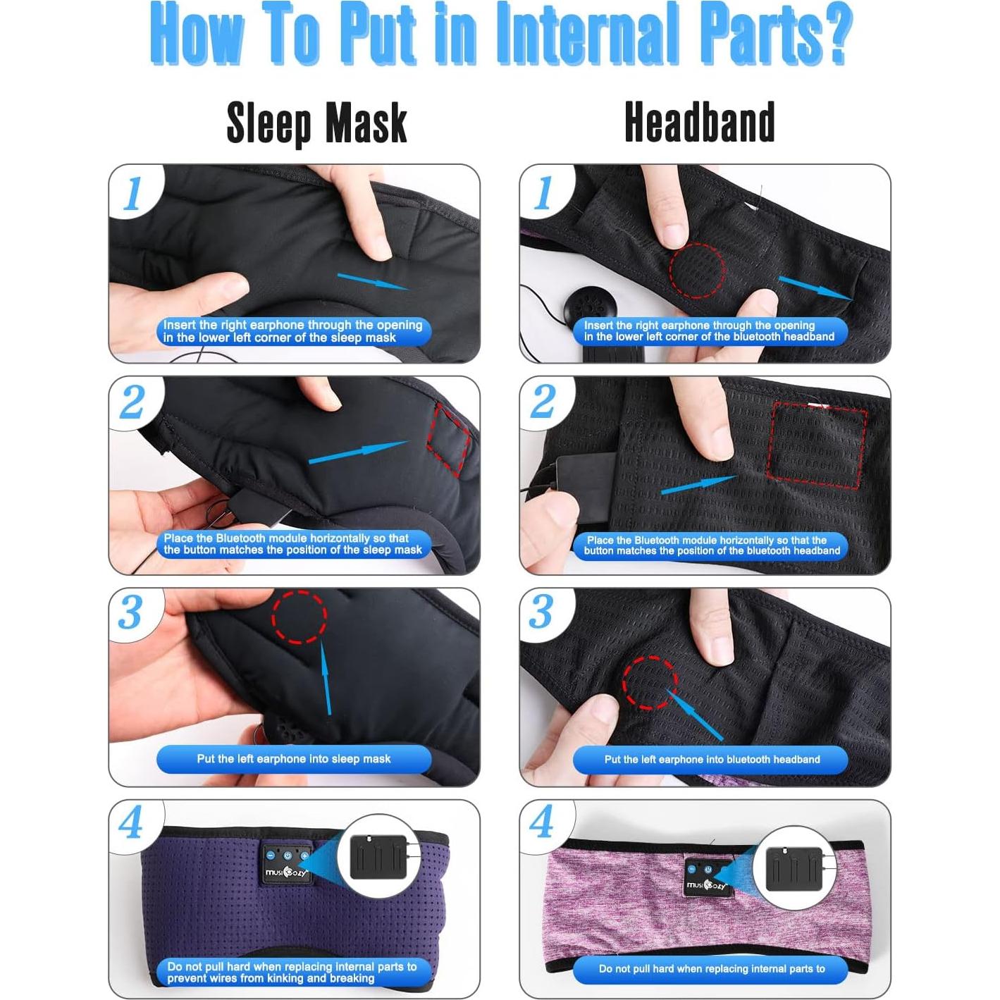 Módulo Bluetooth 5.4 MUSICOZY para Máscara de Sueño - Sonido 40mm